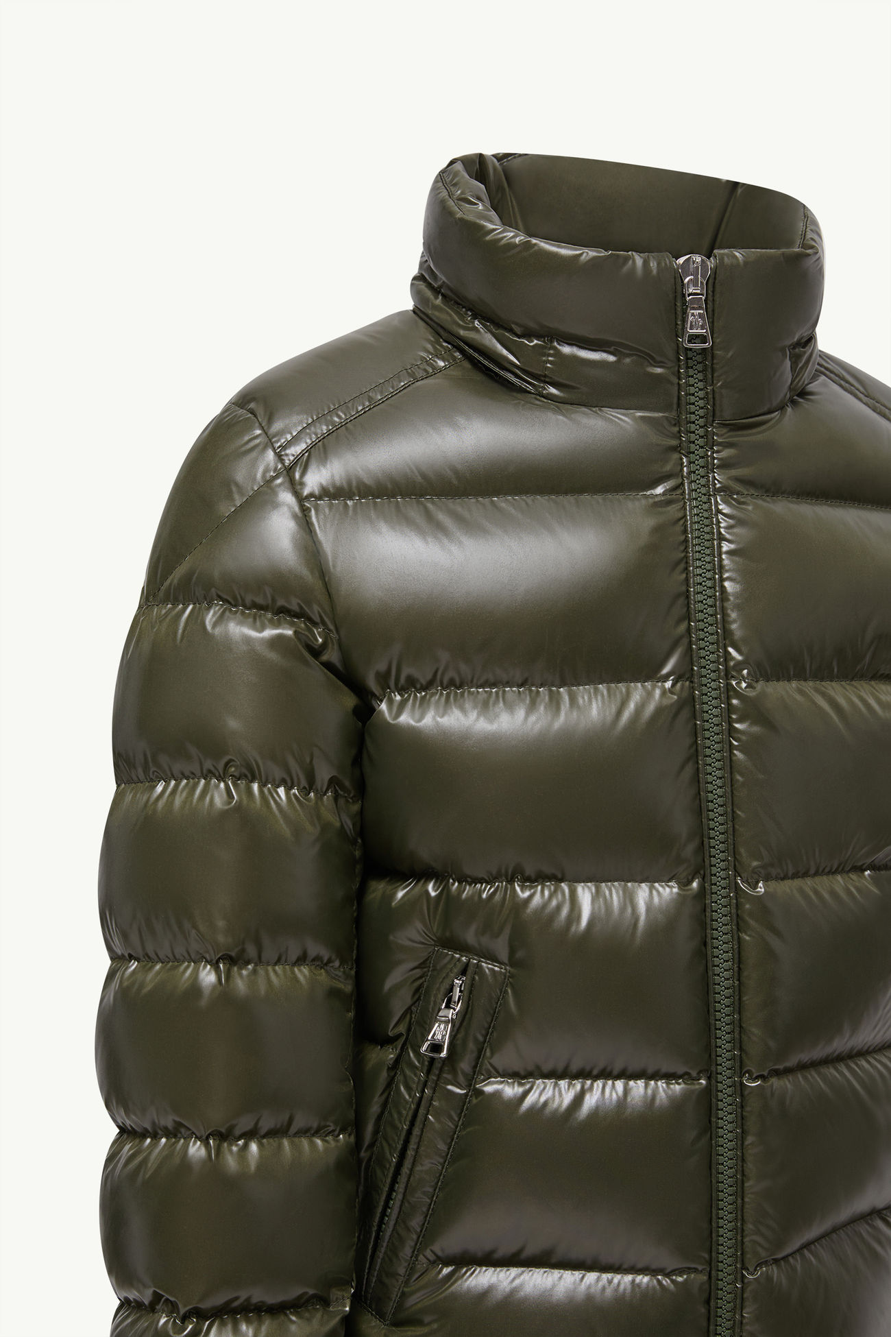 New Moncler Maya 후드 다운 재킷 키즈 남아 올리브 그린 Moncler 3