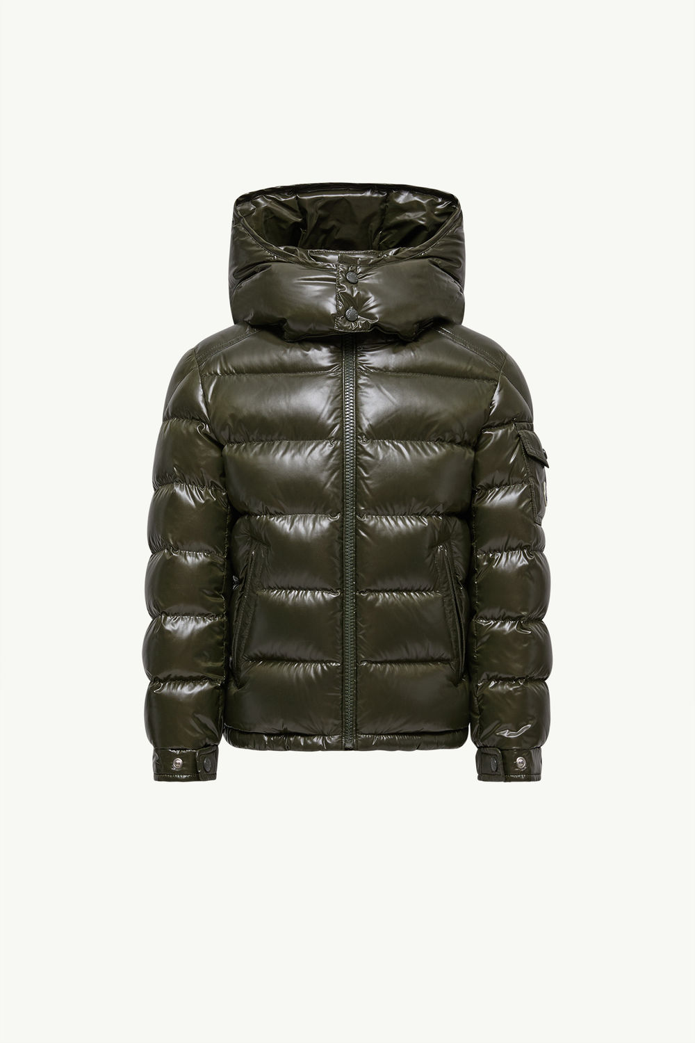 New Moncler Maya Hooded Down Jacket Boy Olive Green Moncler 0