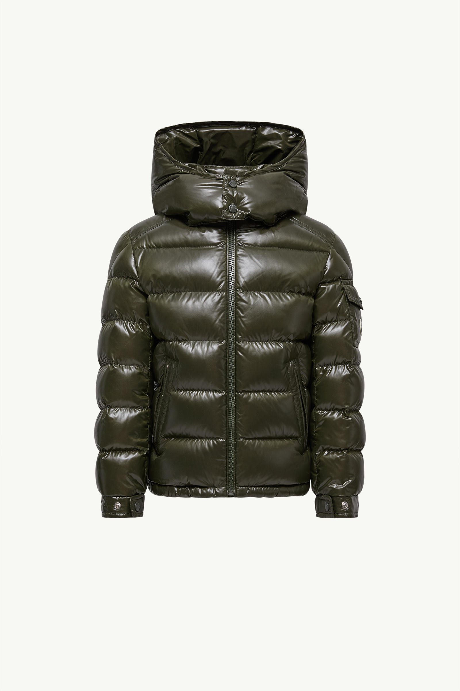 New Moncler Maya Hooded Down Jacket Boy Olive Green Moncler 0