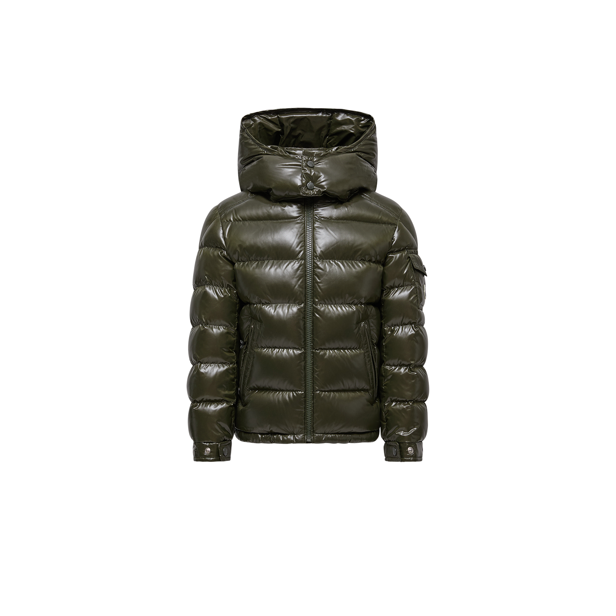 MONCLER ENFANT New Maya Hooded Down Jacket, Boy, Green, Size: 8Y