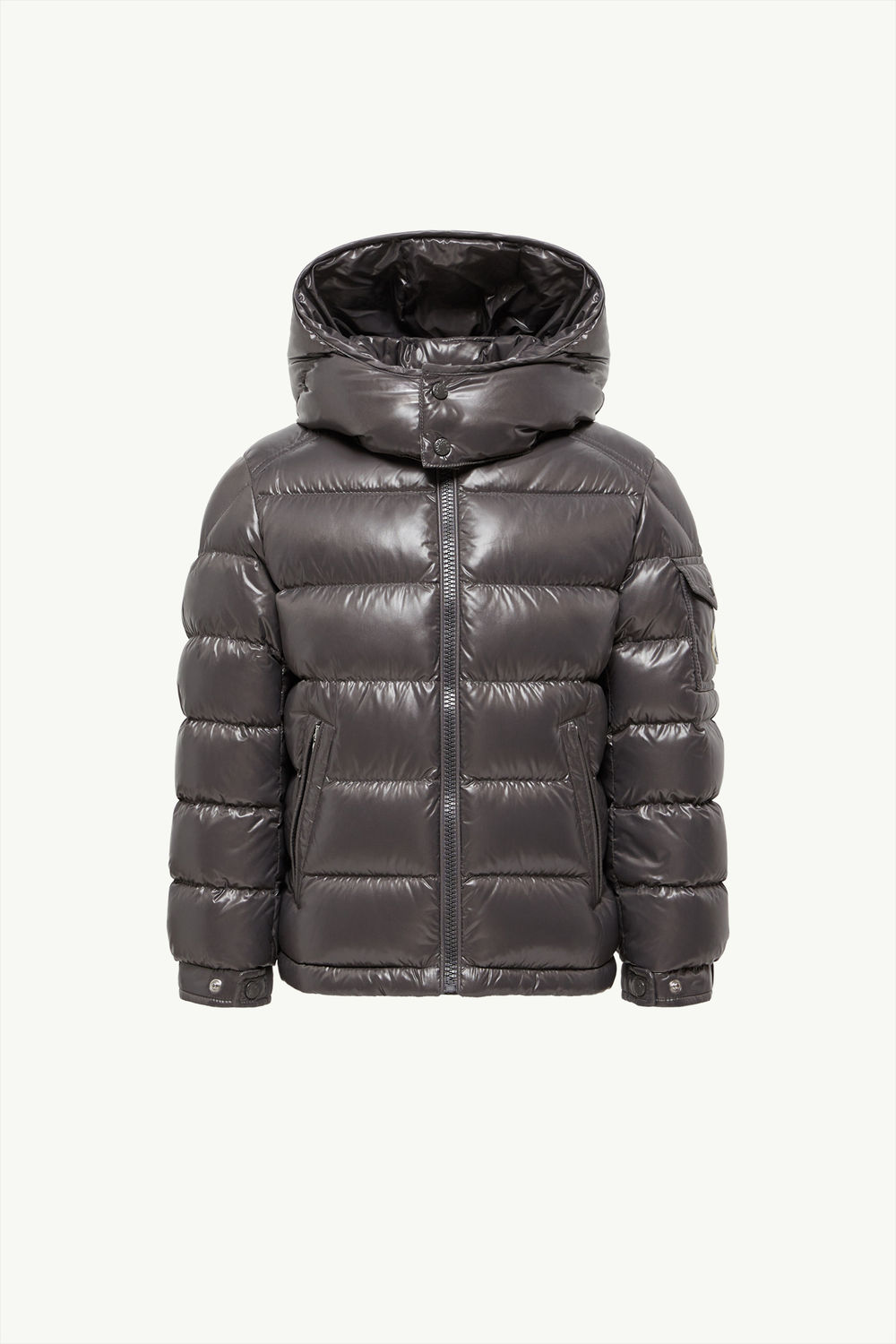 New Moncler Maya Hooded Down Jacket Boy Dark Gray Moncler 0