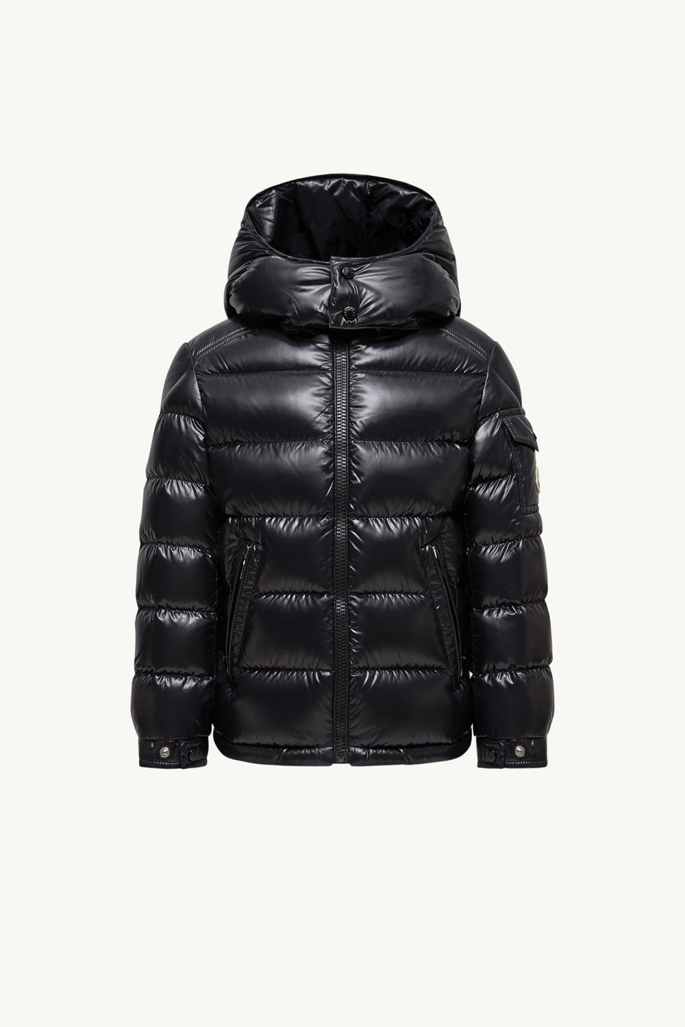 New Moncler Maya Hooded Down Jacket Boy Black Moncler 0