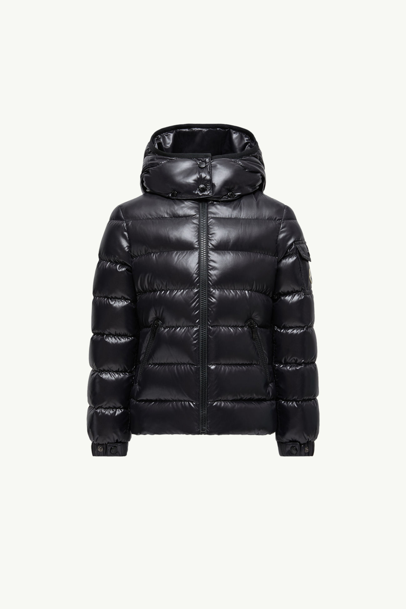 Bady Hooded Down Jacket Girl Black Moncler 0