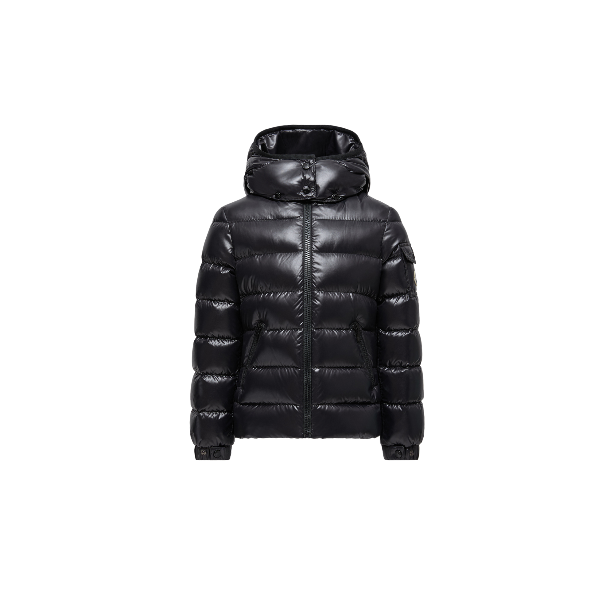 Moncler  Bady Hooded Down Jacket for Girls in Black, Size: 10Y