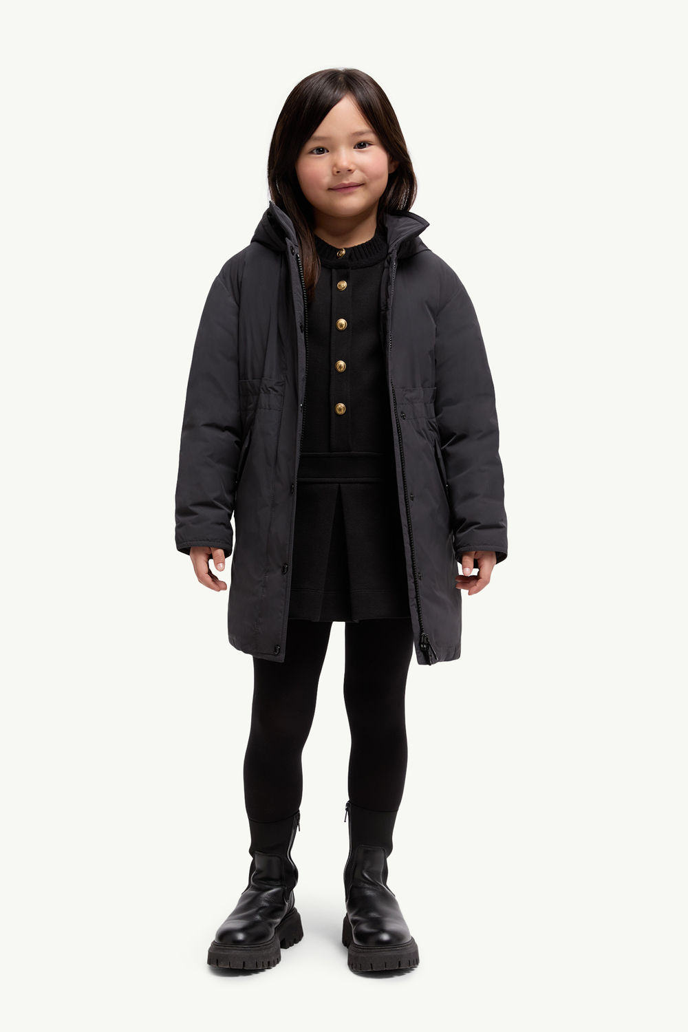 Coleen Parka Coat Girl Black Moncler 1