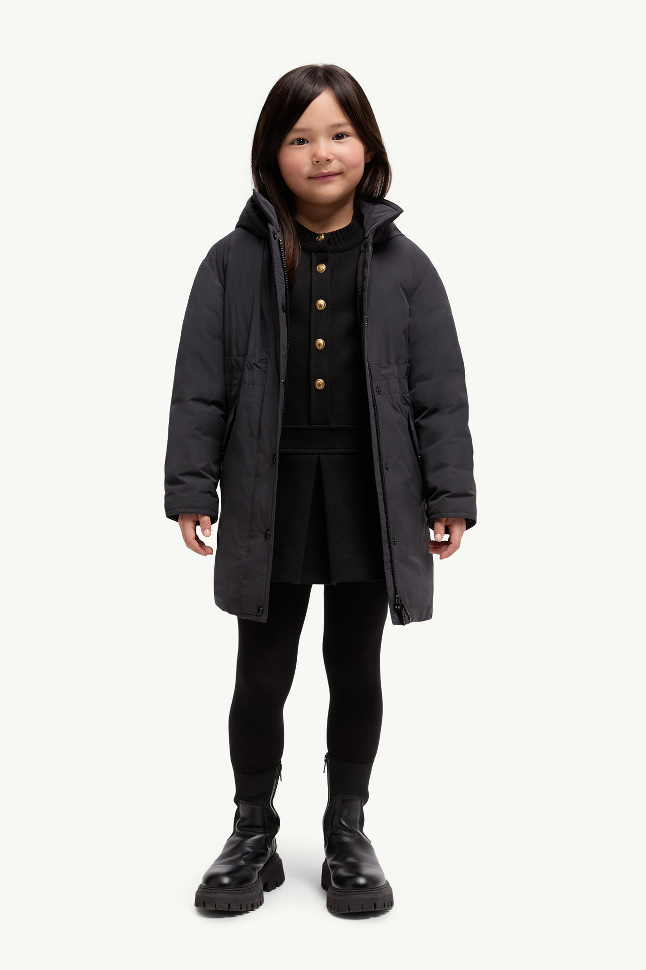 Coleen Parka Coat Girl Black Moncler 1