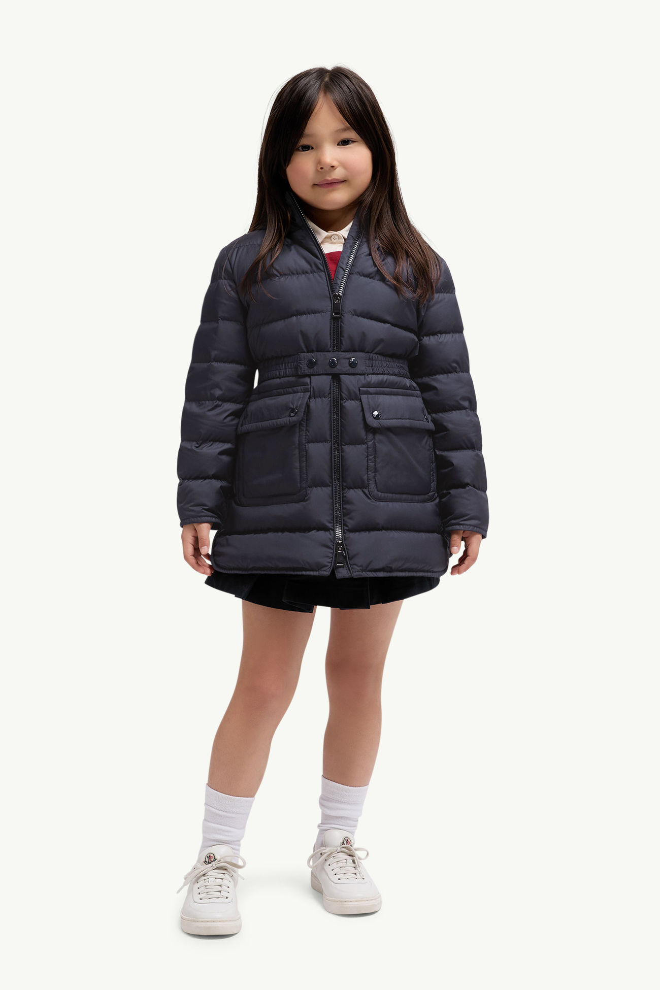 Pasenza連腰帶連帽羽絨外套 女童 藍色 Moncler 1