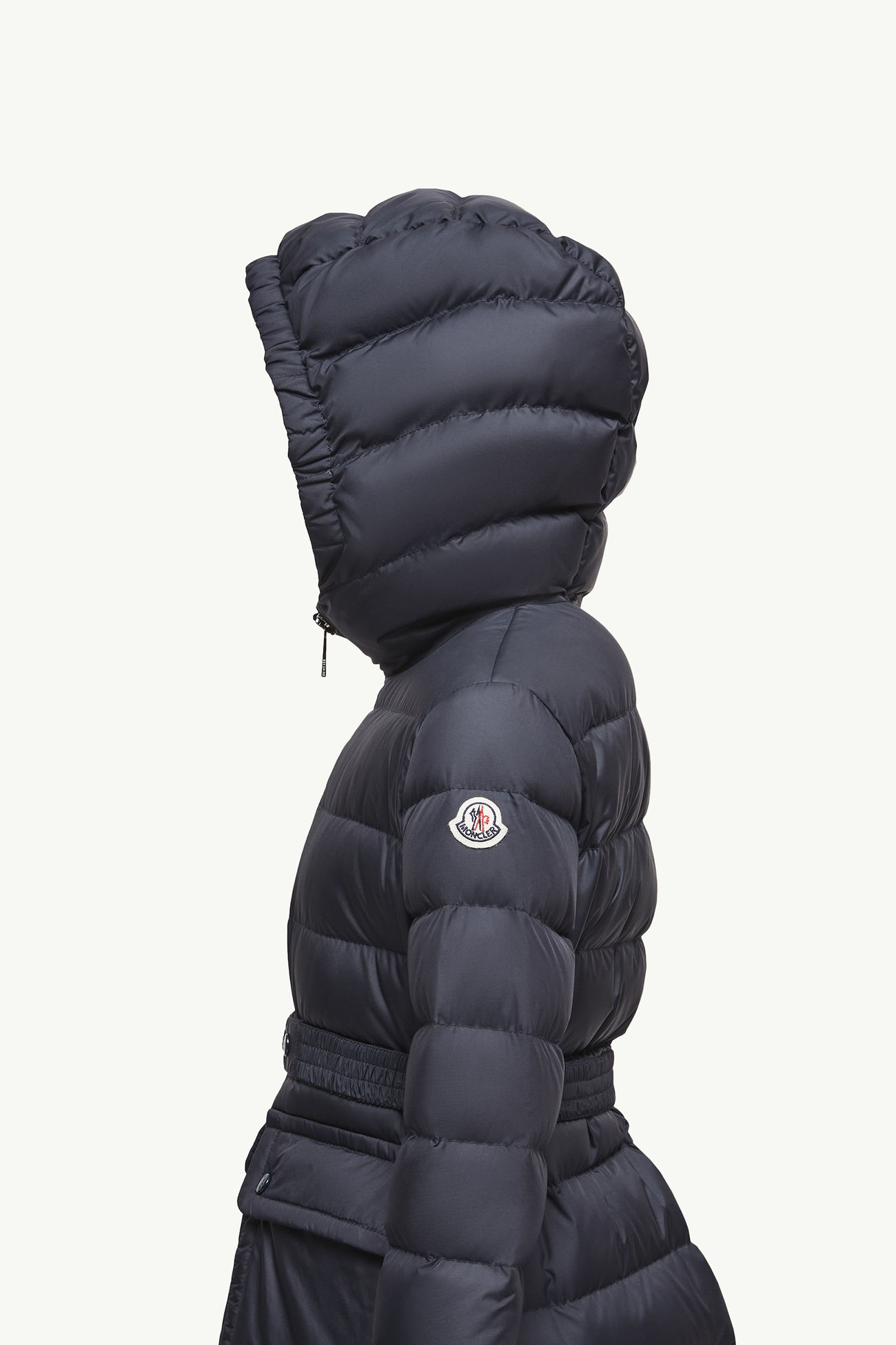 Pasenza Belted Hooded Down Jacket Girl Blue Moncler 2