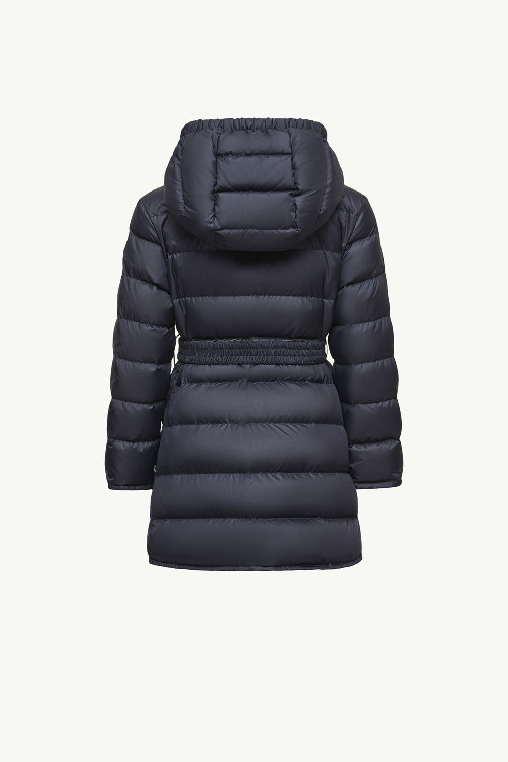 Pasenza Belted Hooded Down Jacket Girl Blue Moncler 3