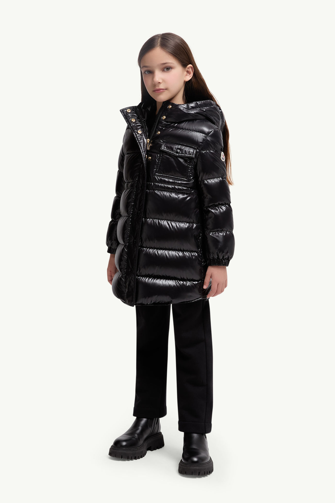 Piumino Dacca con cappuccio Bambina Nero Moncler 1