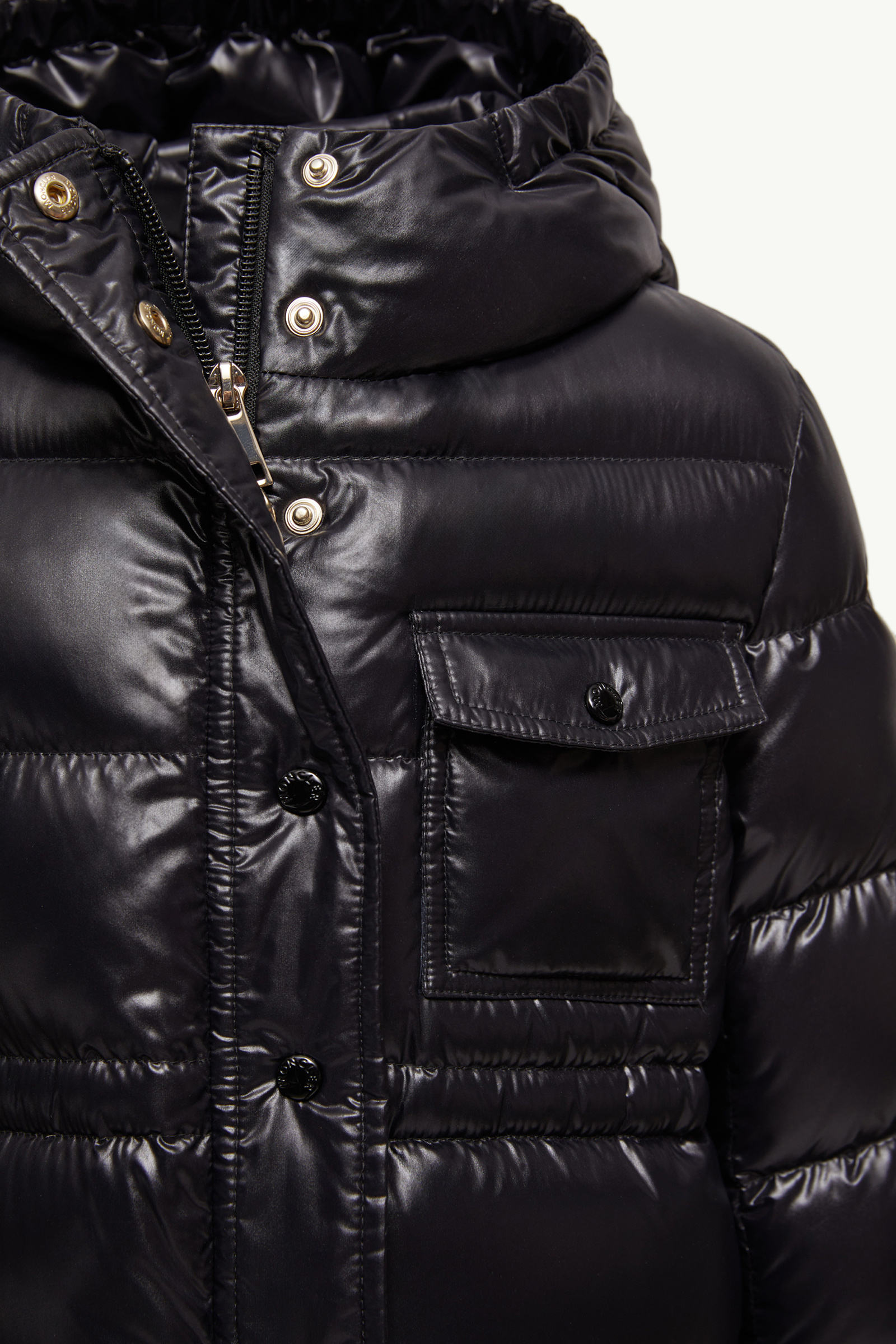 Dacca Hooded Down Jacket Girl Black Moncler 4