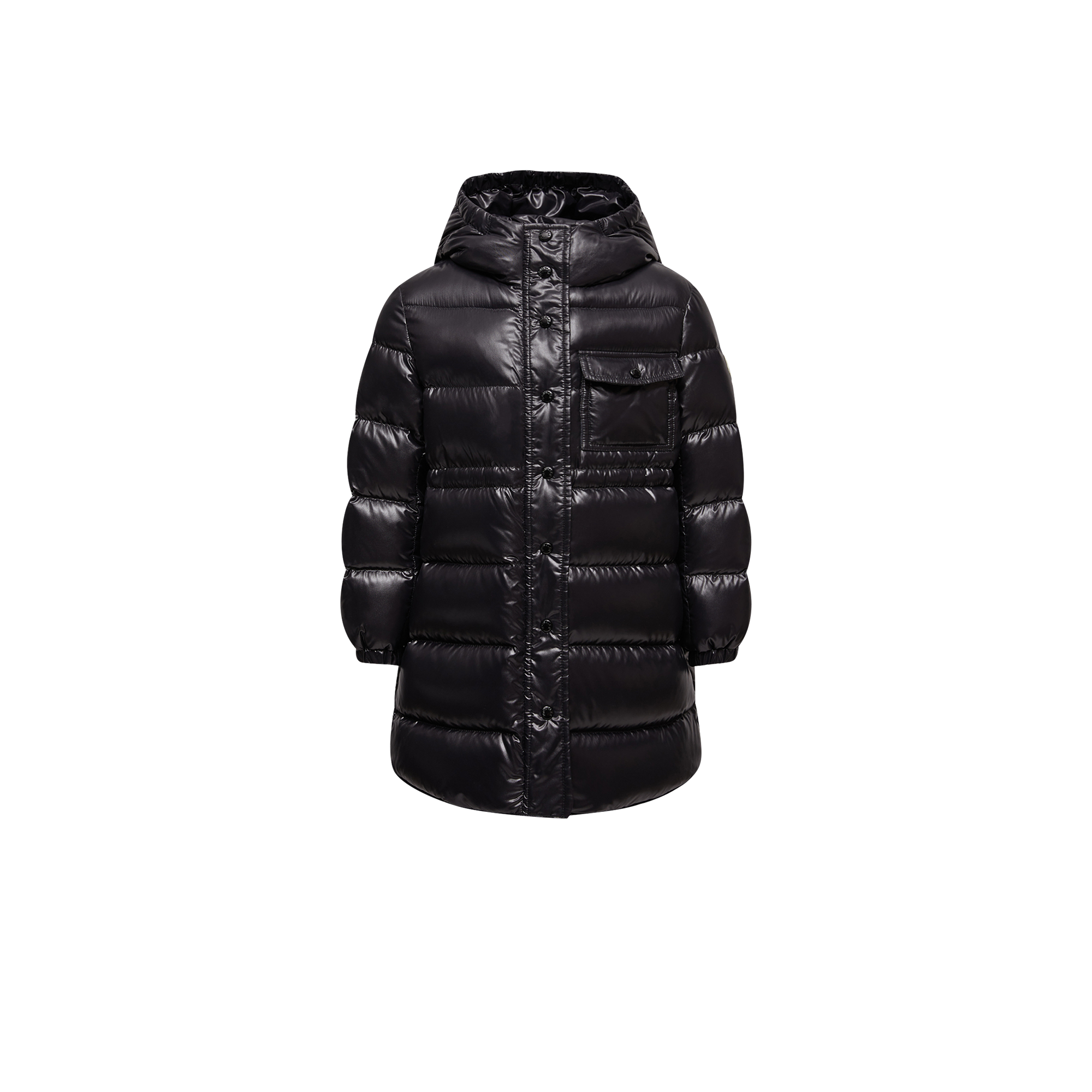 Moncler  Dacca Hooded Down Jacket for Girls in Black, Size: 10Y
