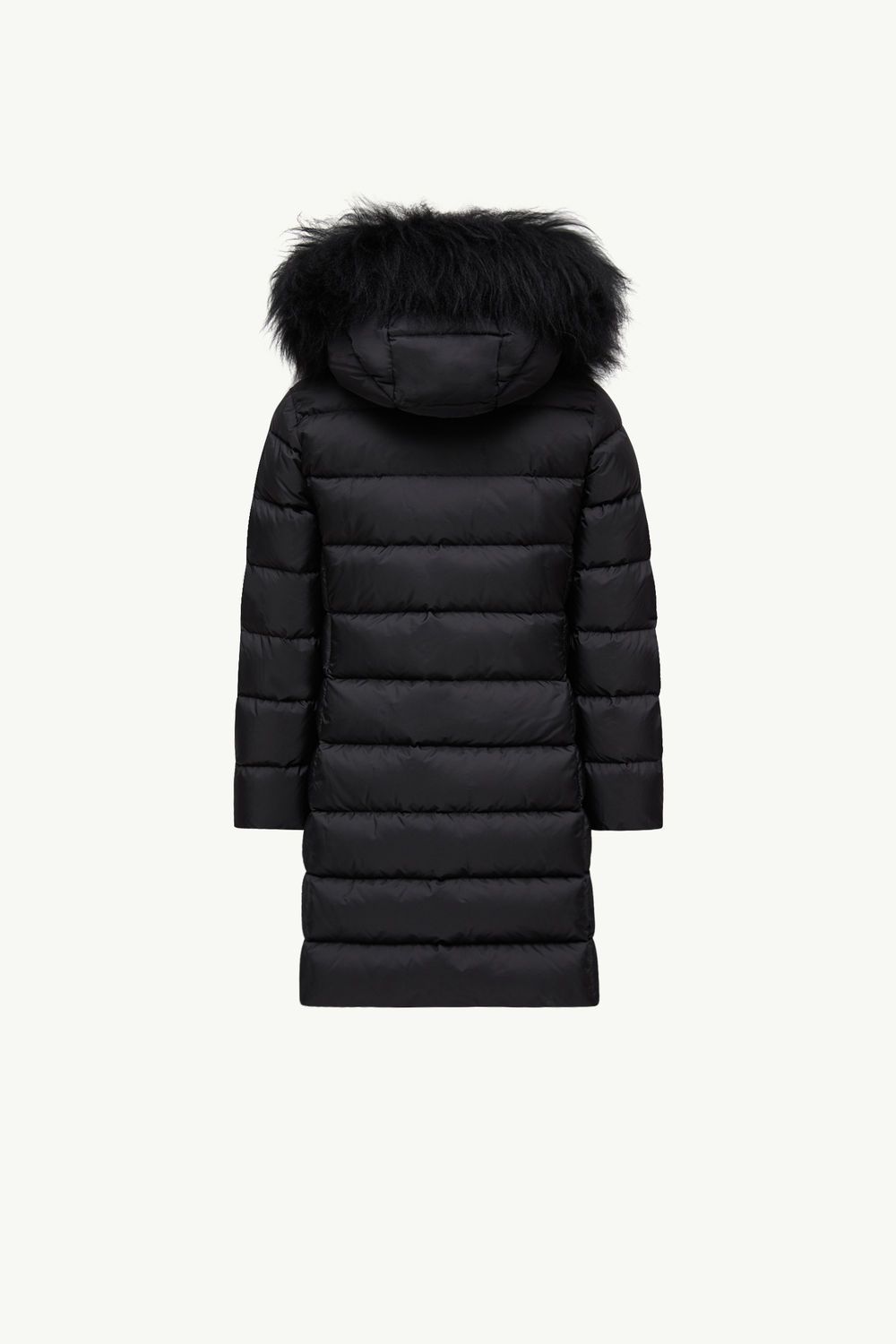 Abelle Hooded Shearling-Trimmed Down Jacket Girl Black Moncler 1