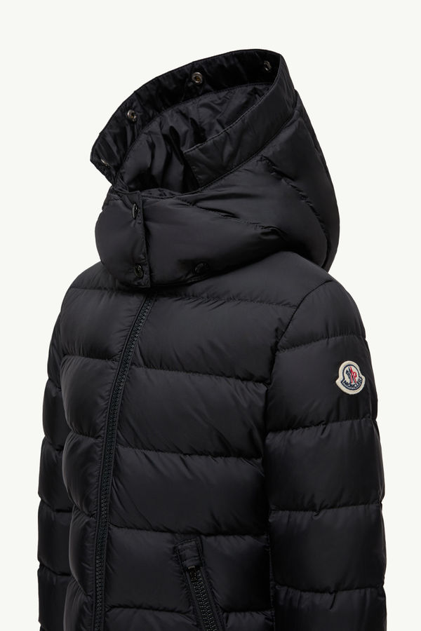 Abelle Hooded Shearling-Trimmed Down Jacket Girl Black & Beige Moncler 3