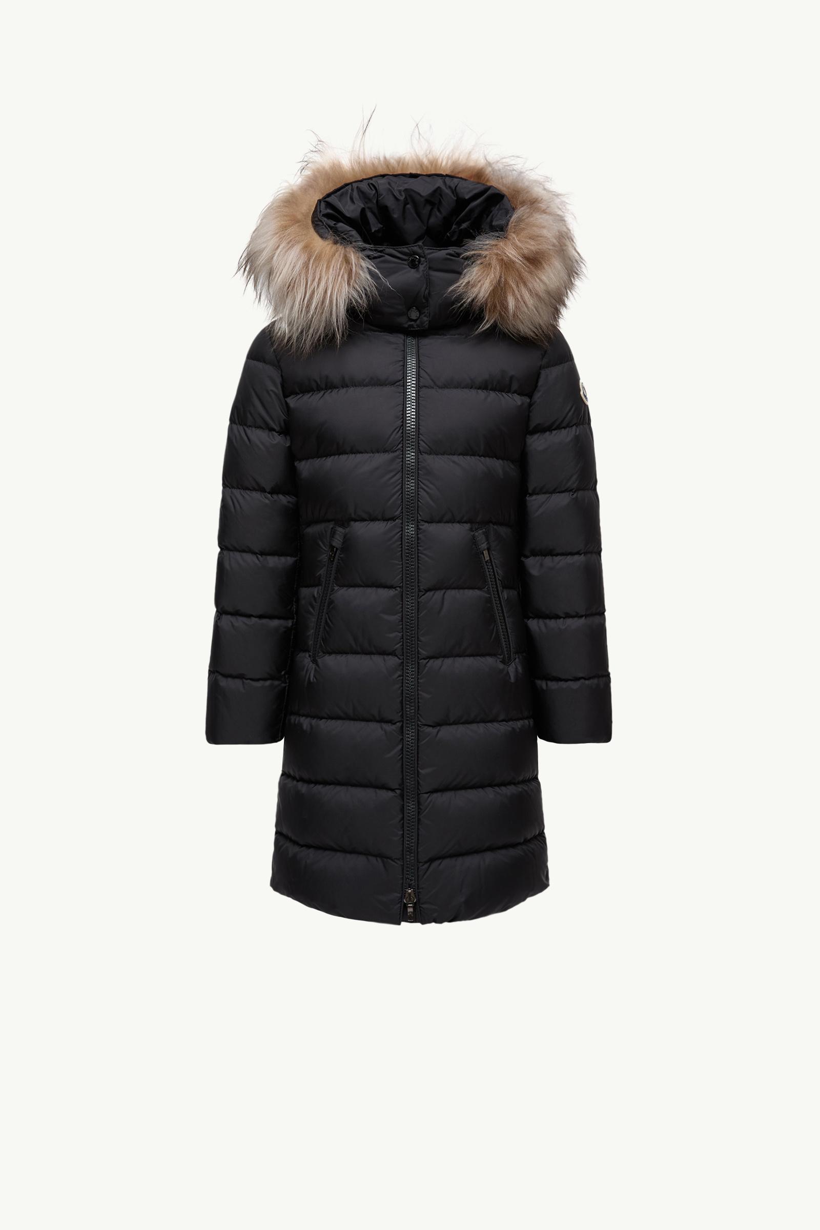 Doudoune à capuche bordée de shearling Abelle Noir & Beige