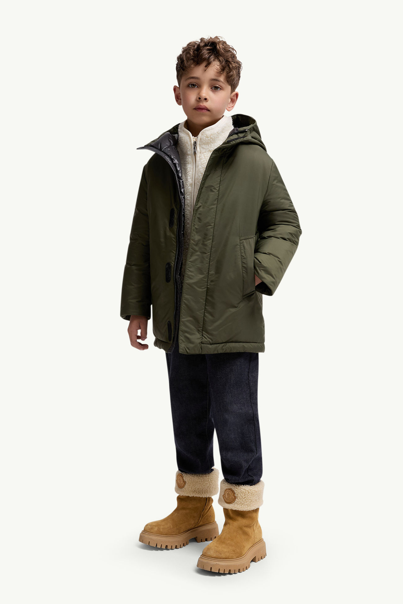 Gesudar男童连帽羽绒夹克外套 男童 橄榄绿 Moncler 1