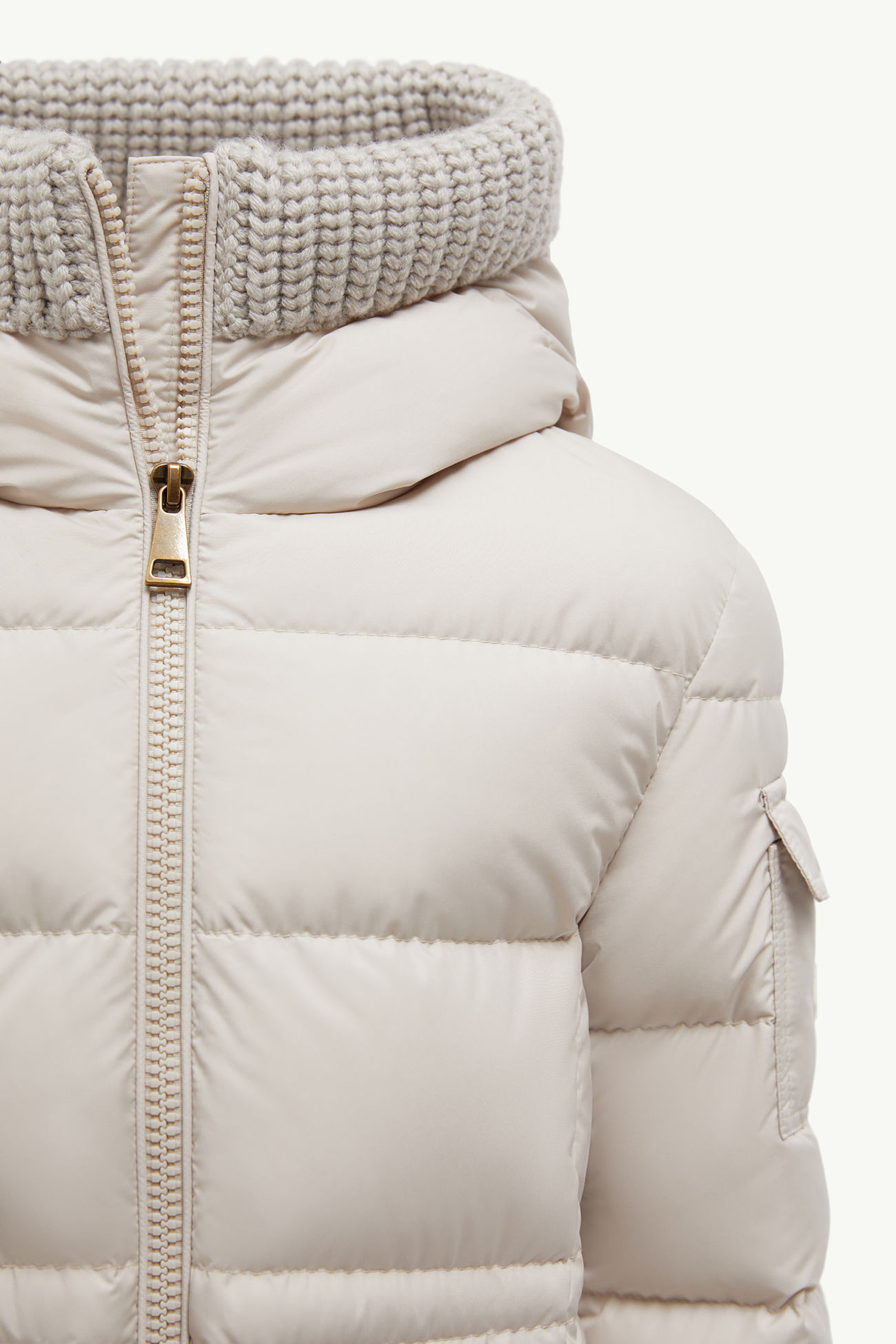 Piumino Irma con Cappuccio Bambina Bianco Avorio Moncler 3