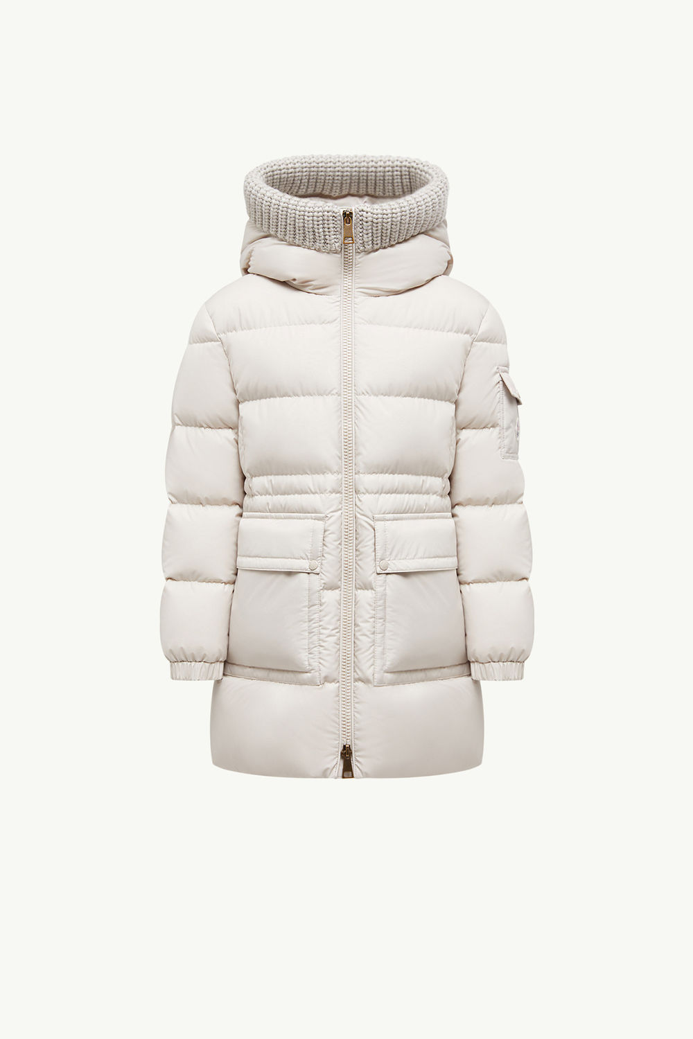 Piumino Irma con Cappuccio Bambina Bianco Avorio Moncler 0