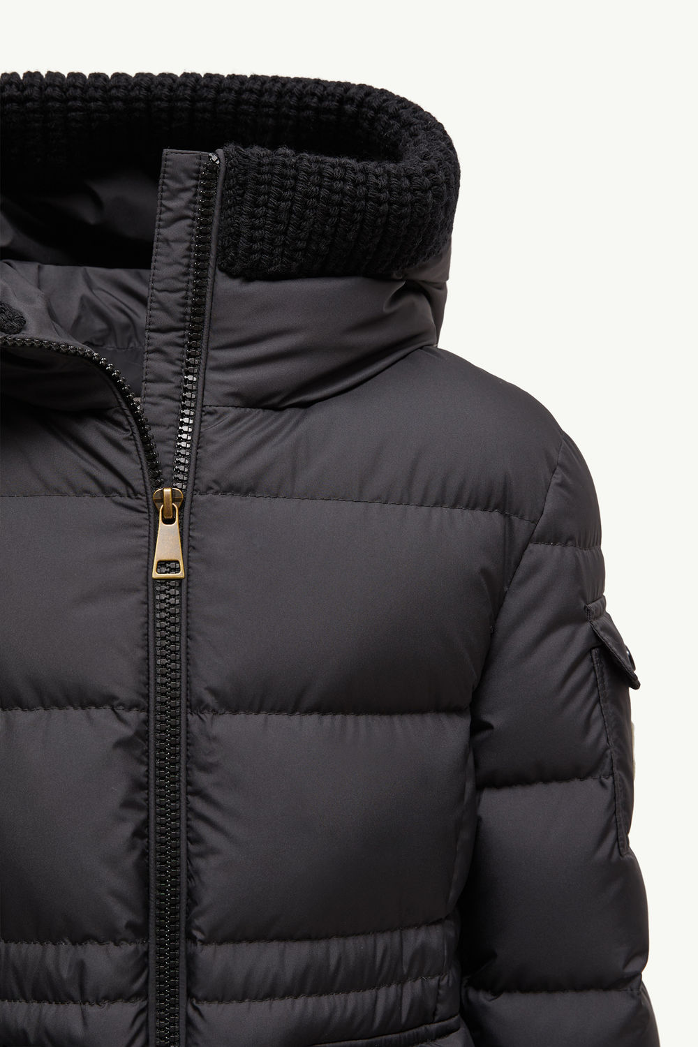 Irma Hooded Down Jacket Girl Black Moncler 4