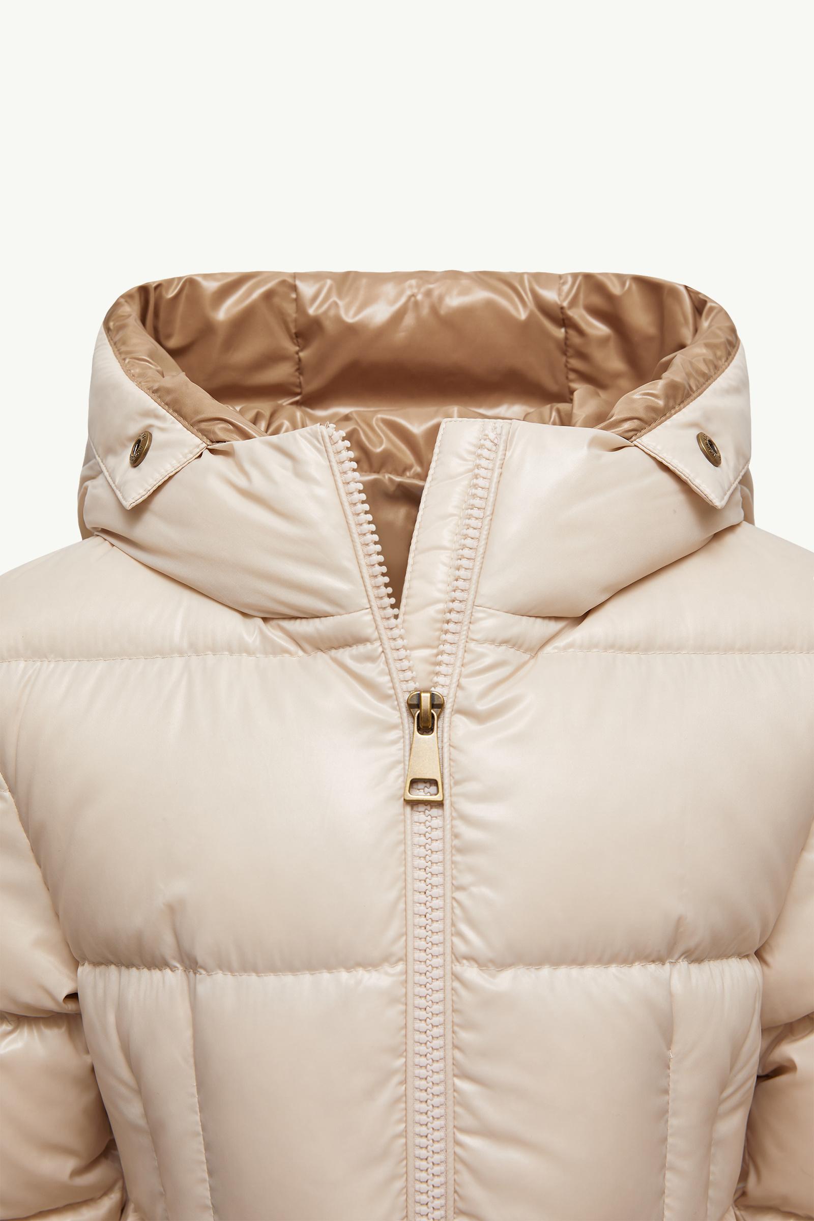 Light Beige Aruna Shearling-Trimmed Hooded Down Jacket - Down