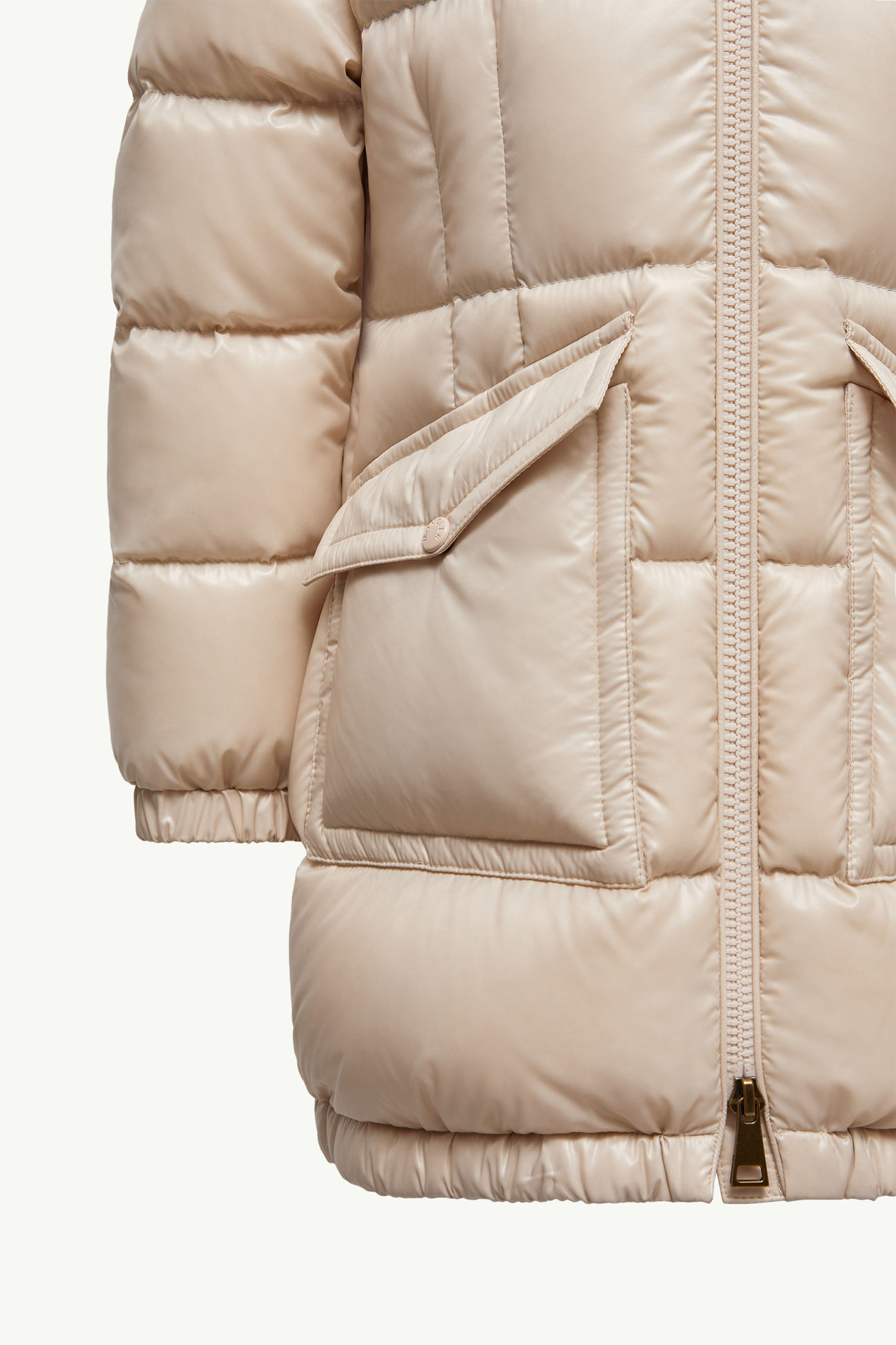 Aruna女童羊毛皮饰边连帽羽绒夹克外套 女童 浅米色 Moncler 5