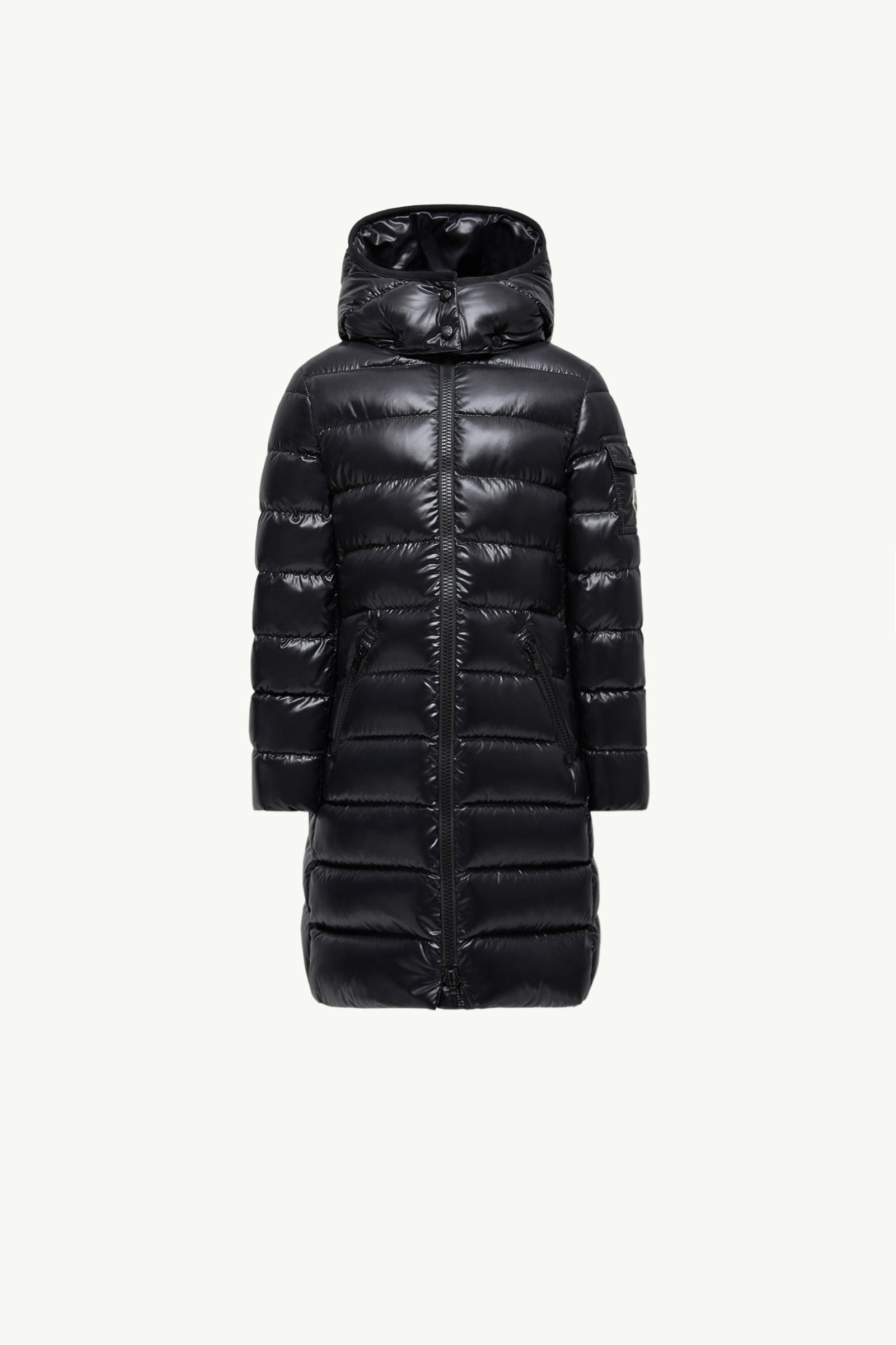 Moka Hooded Down Jacket Girl Black Moncler 0