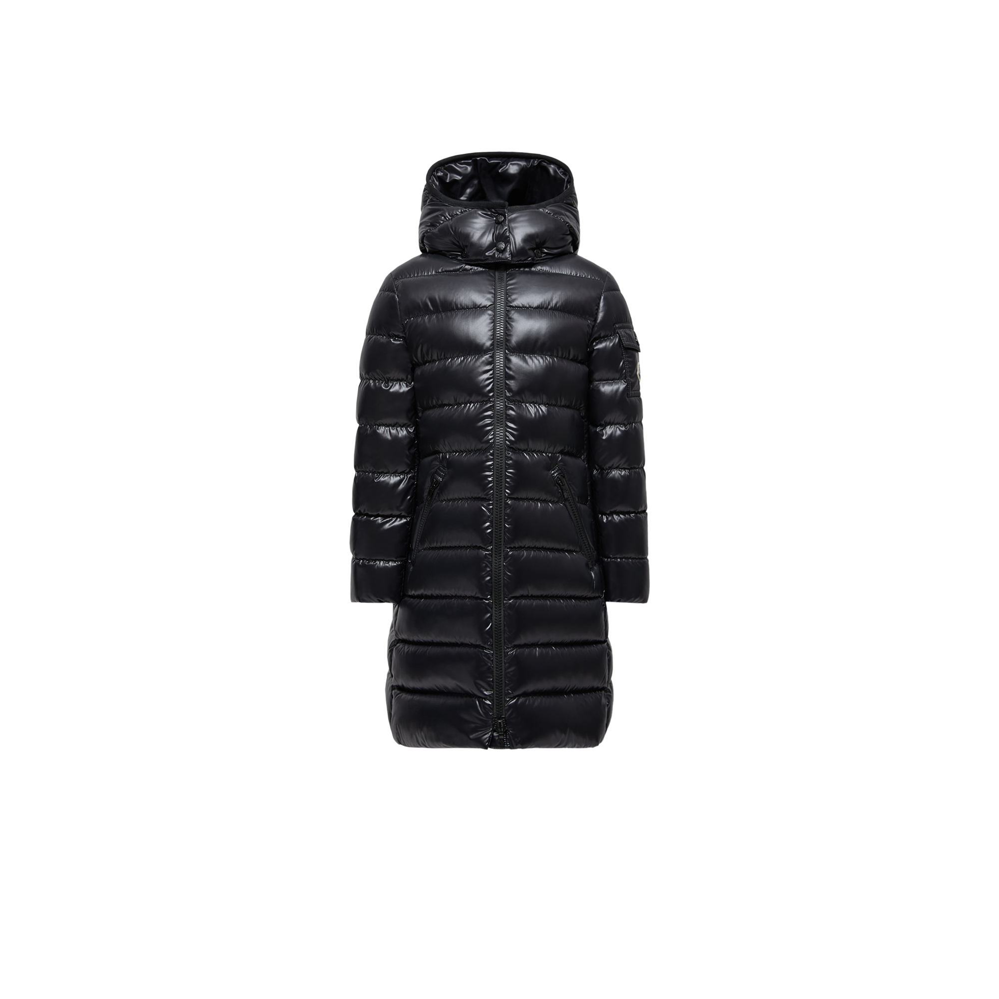 Moncler  Moka Hooded Down Jacket for Girls in Black, Size: 6Y