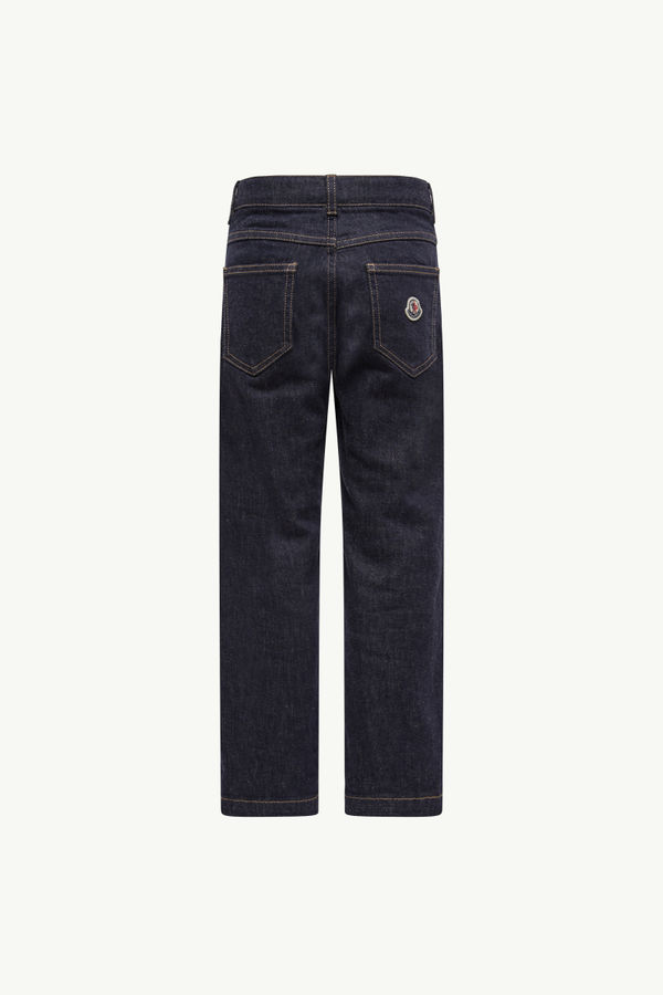 Straight Leg Jeans Boy Navy Blue Moncler 3