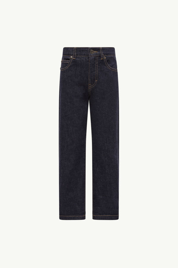Straight Leg Jeans Boy Navy Blue Moncler 0