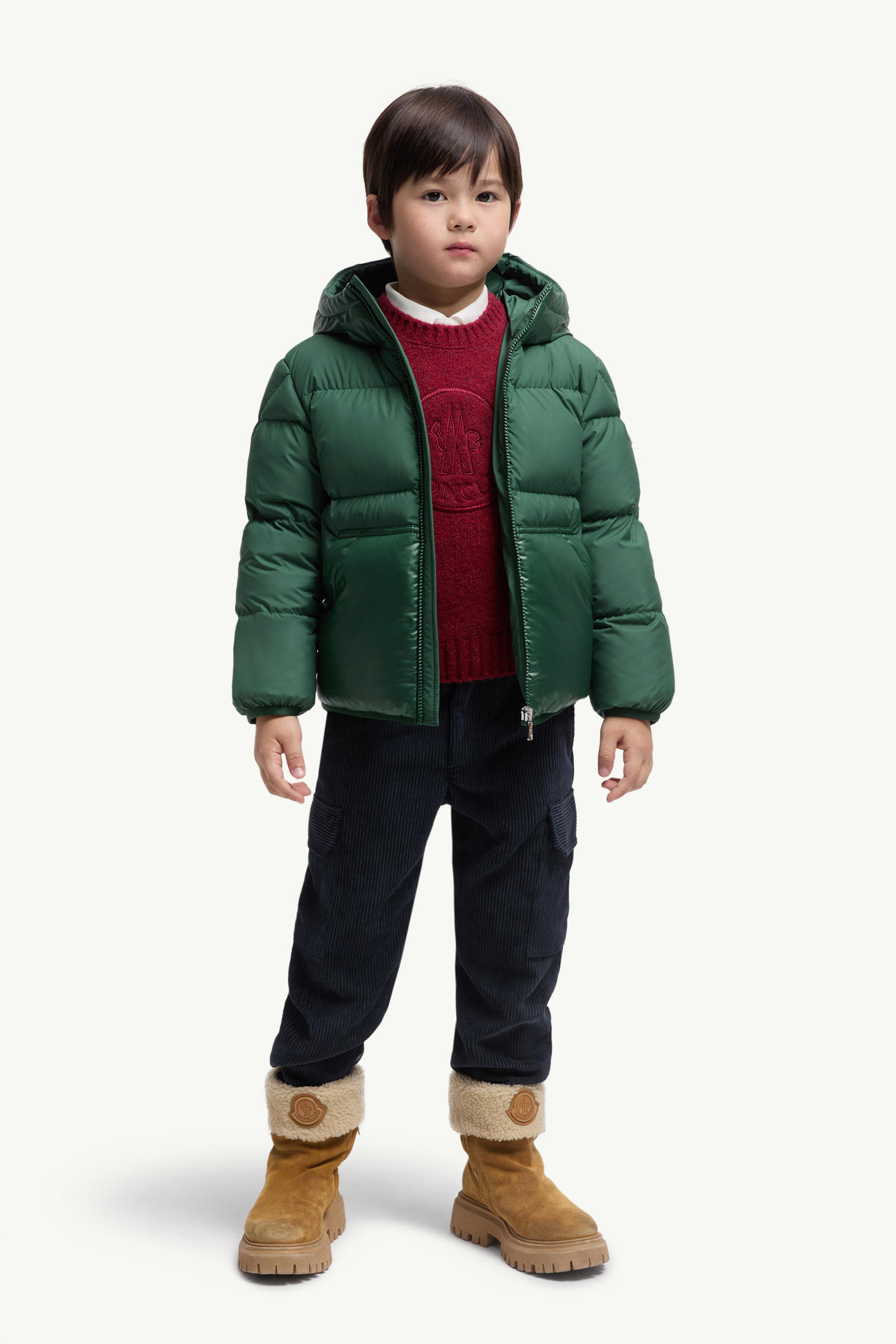 Corduory Cargo Pants Boy Denim Blue Moncler 1