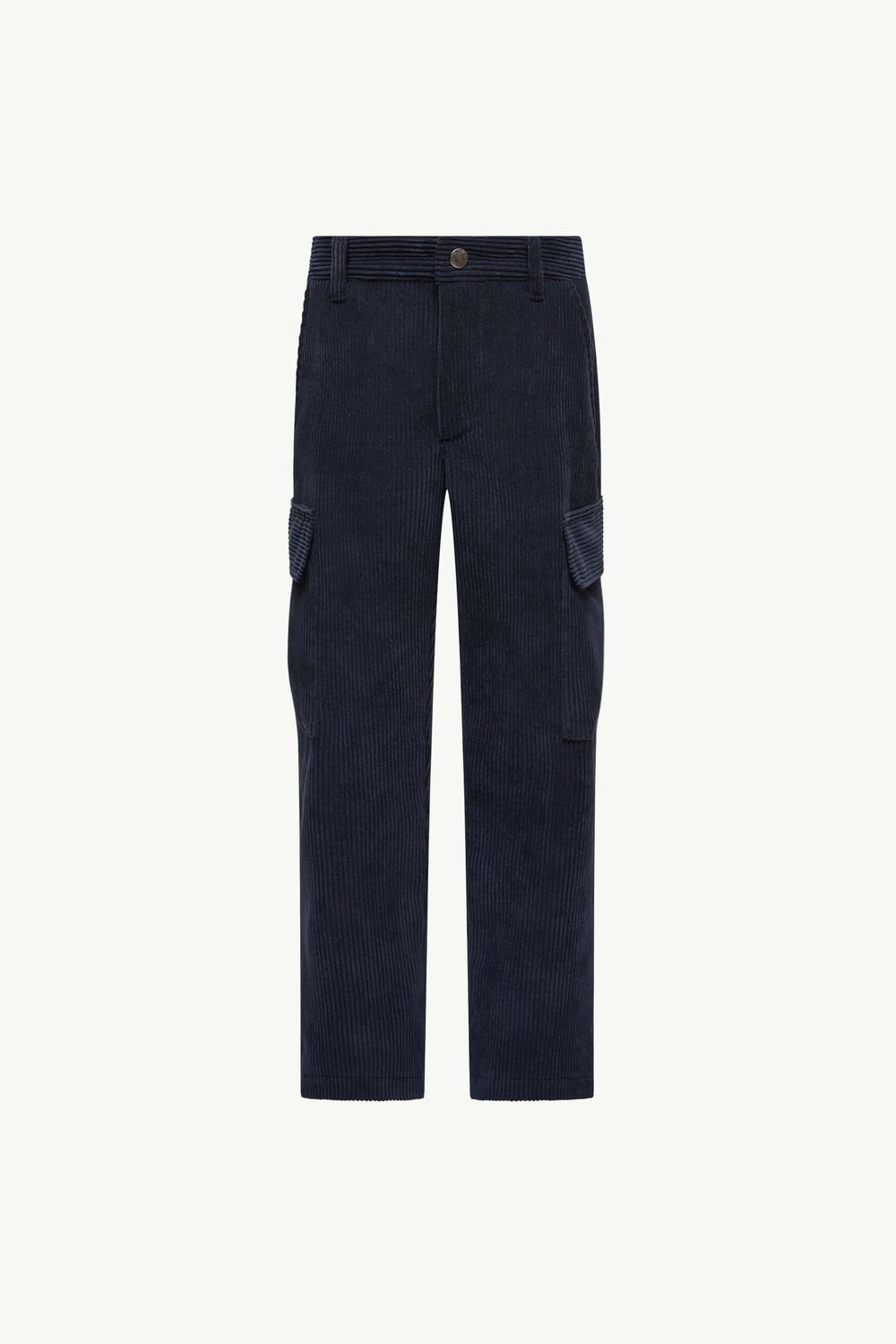 Corduory Cargo Pants Boy Denim Blue Moncler 0