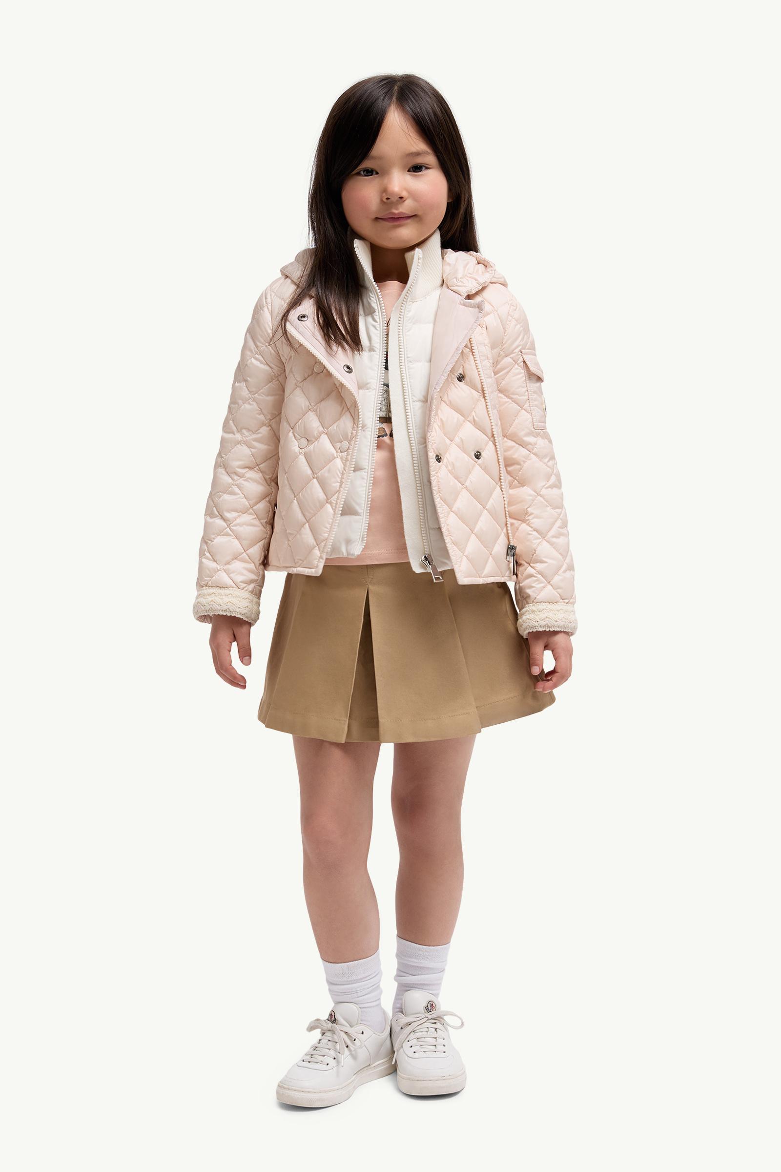 Pleated Cotton Gabardine Skirt Girl Beige Moncler 1