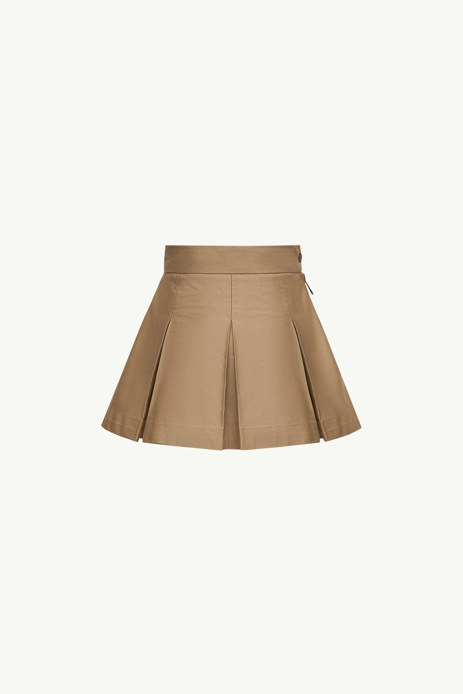 Pleated Cotton Gabardine Skirt Girl Beige Moncler 3