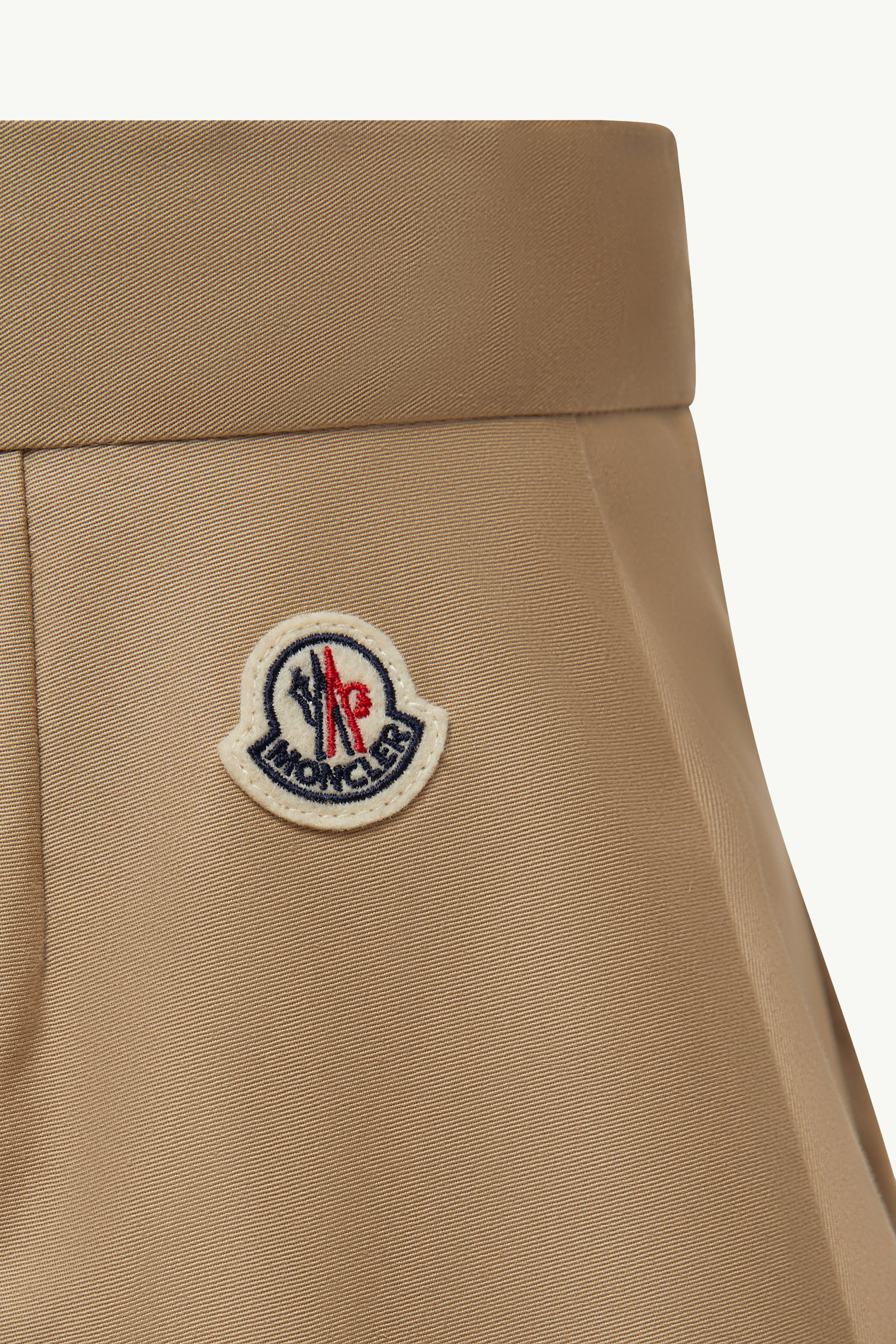 Pleated Cotton Gabardine Skirt Girl Beige Moncler 4