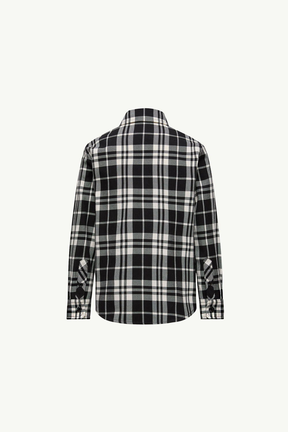 Checked Cotton Shirt with Pocket Boy Black & White Moncler 2