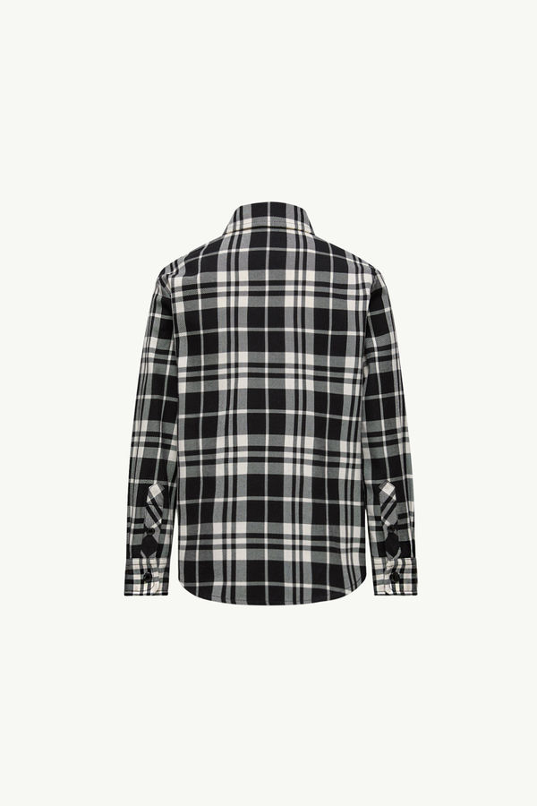 Checked Cotton Shirt with Pocket Boy Black & White Moncler 2