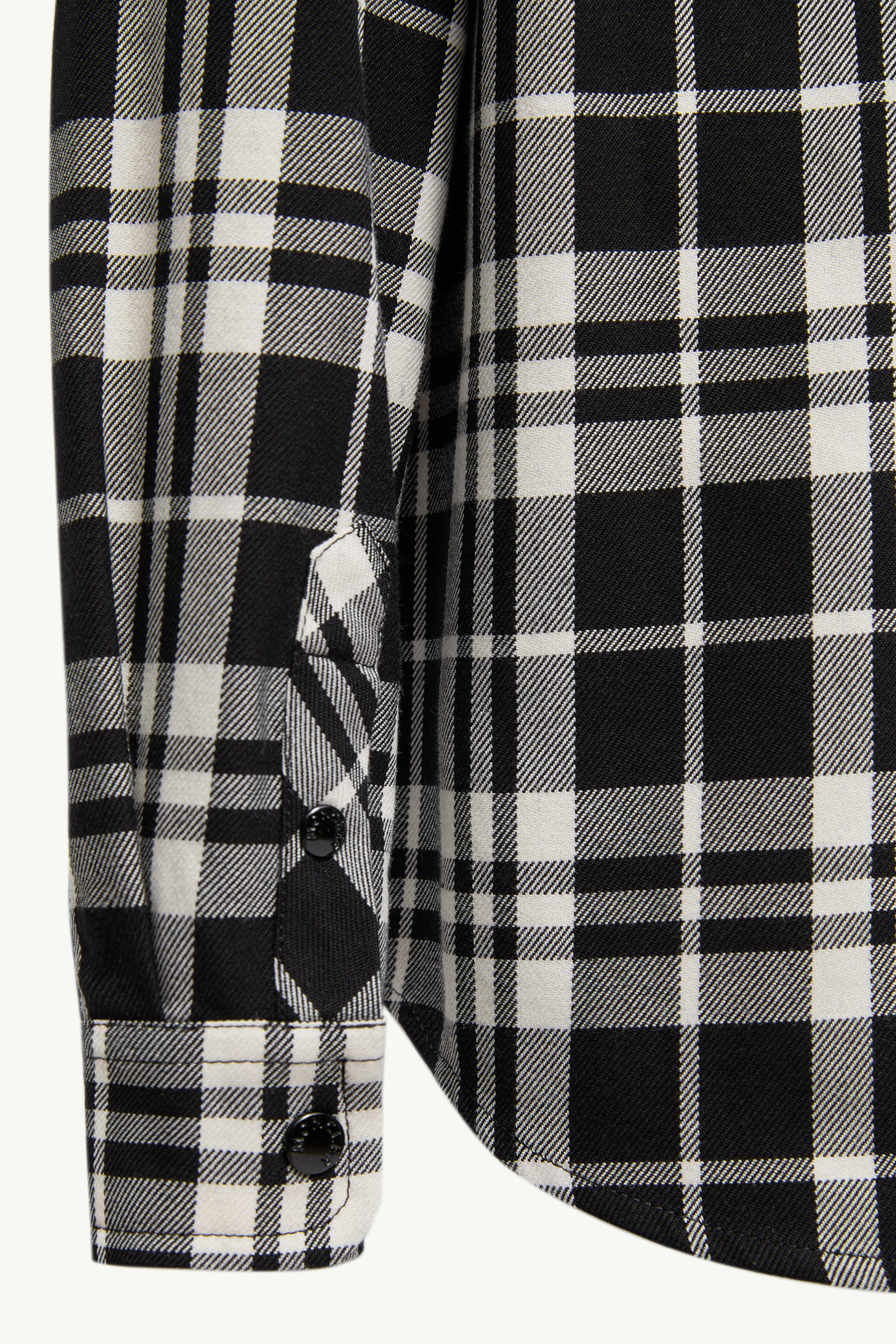 Checked Cotton Shirt with Pocket Boy Black & White Moncler 3