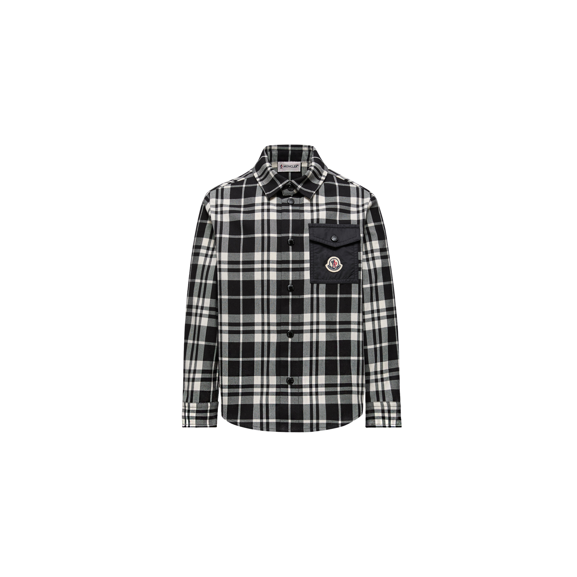 MONCLER ENFANT Checked Cotton Shirt with Pocket Boy Size 12Y