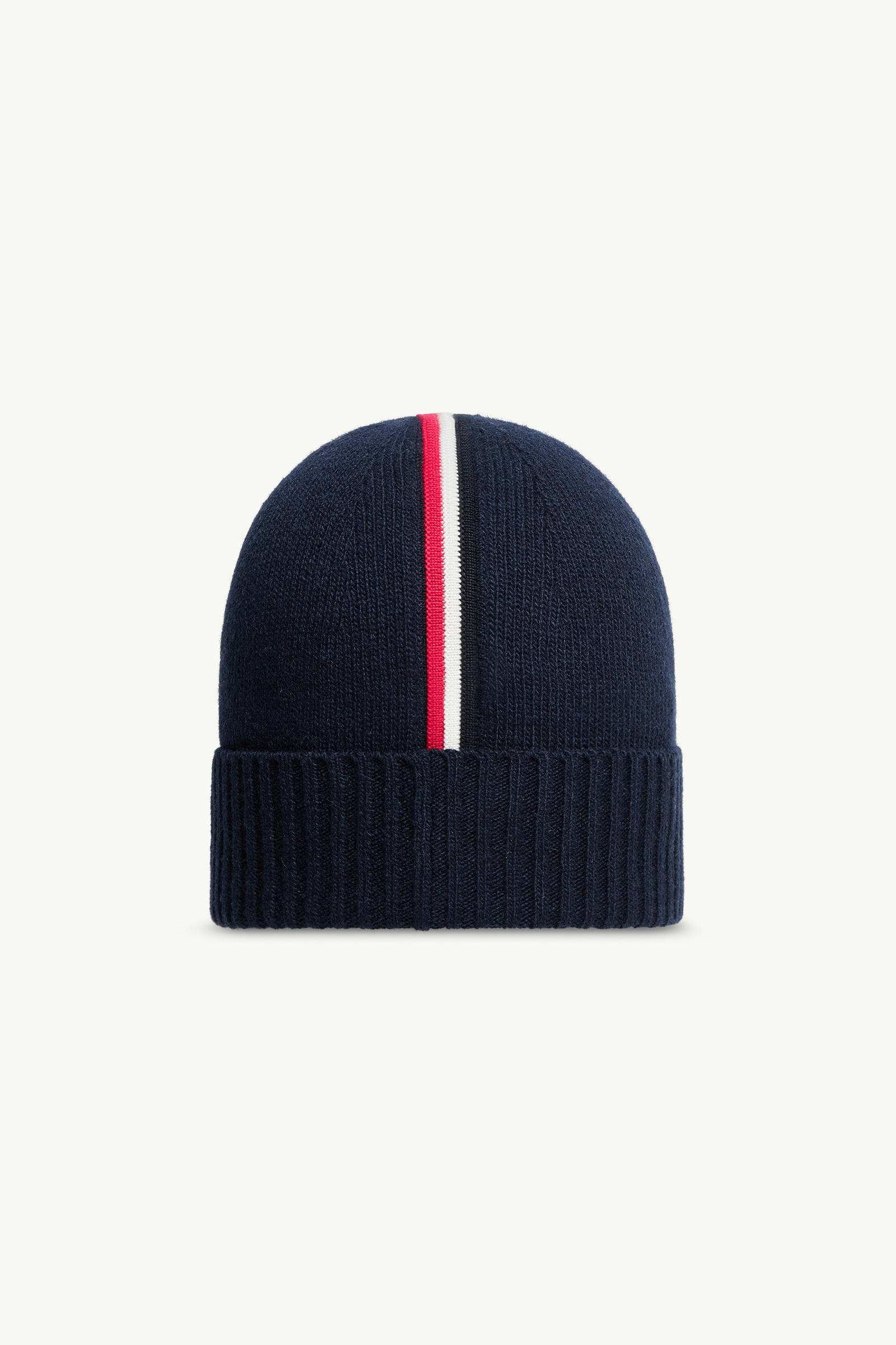Tricolour-Trimmed Wool Beanie Boy Dark Blue Moncler 2