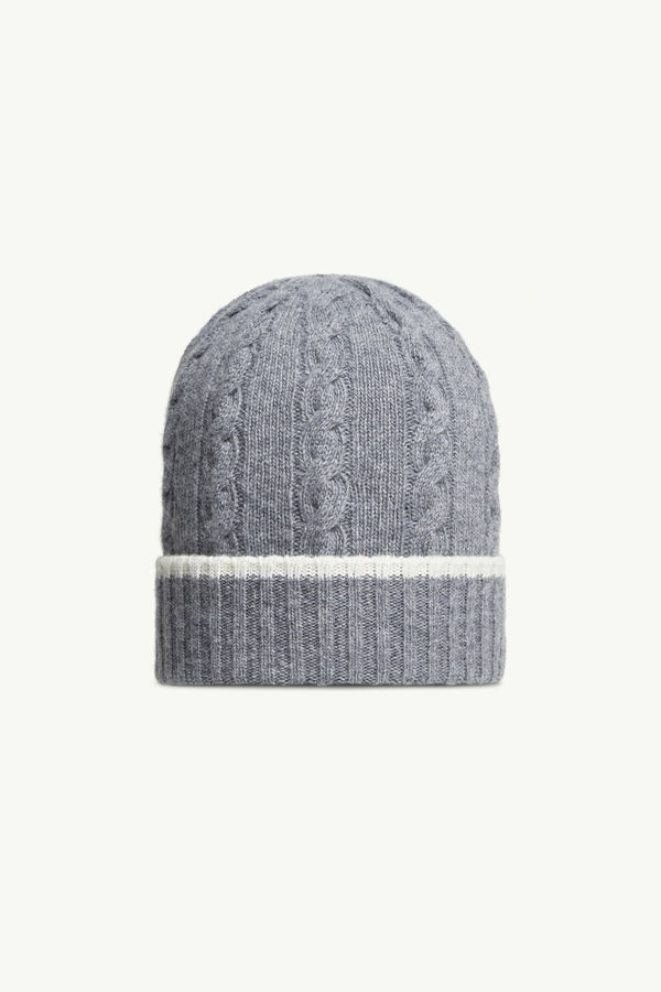 Berretto in lana con orlo a righe Bambino Grigio Moncler 3