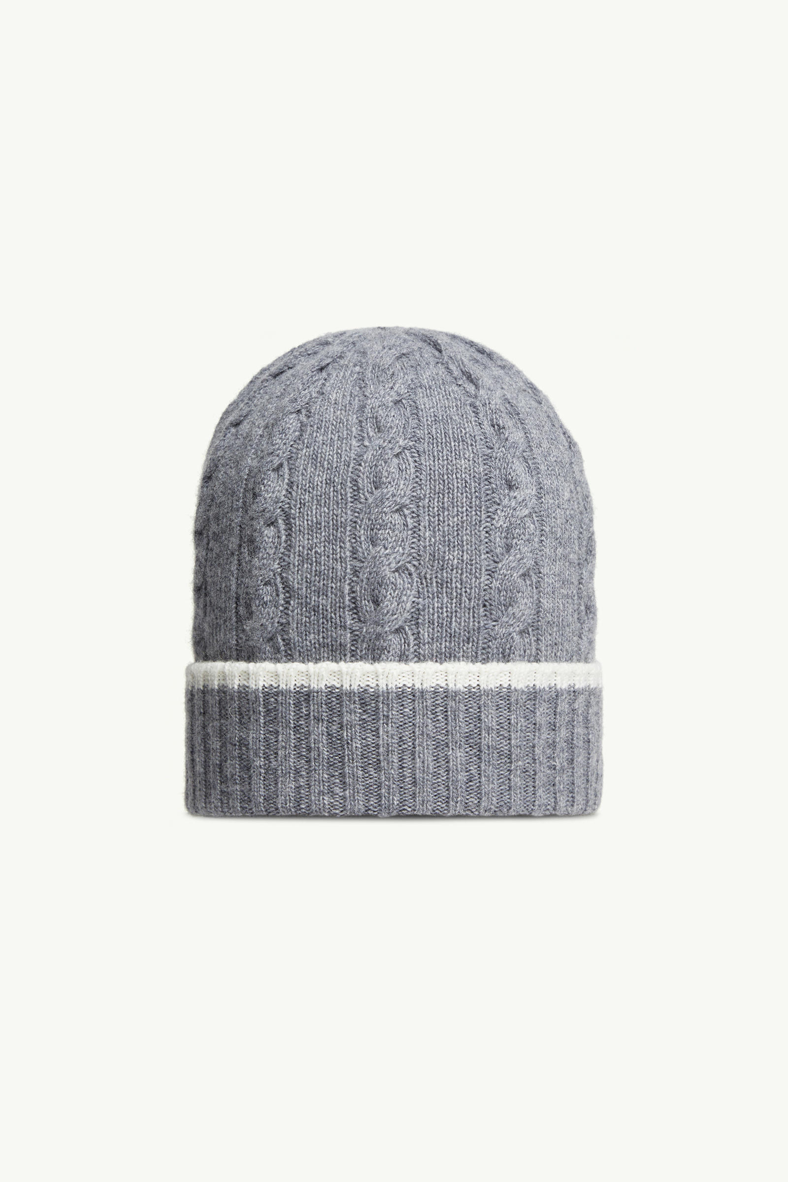 Stripe-Trimmed Wool Beanie Boy Gray Moncler 3
