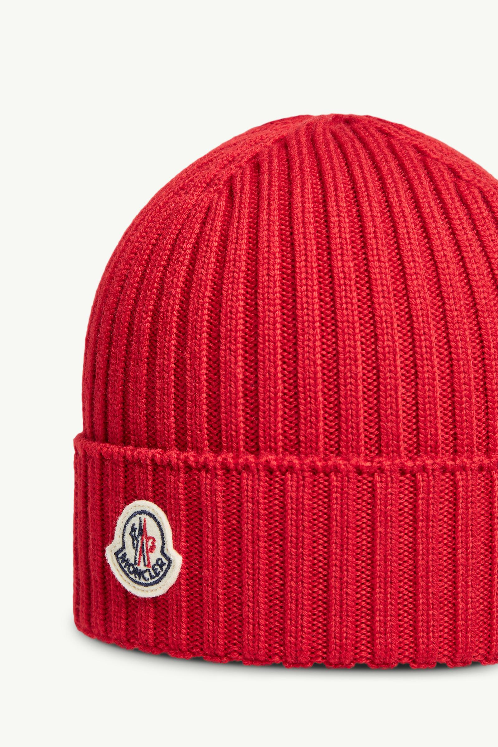 Red Wool Beanie - Accessories & Shoes for Children | Moncler US