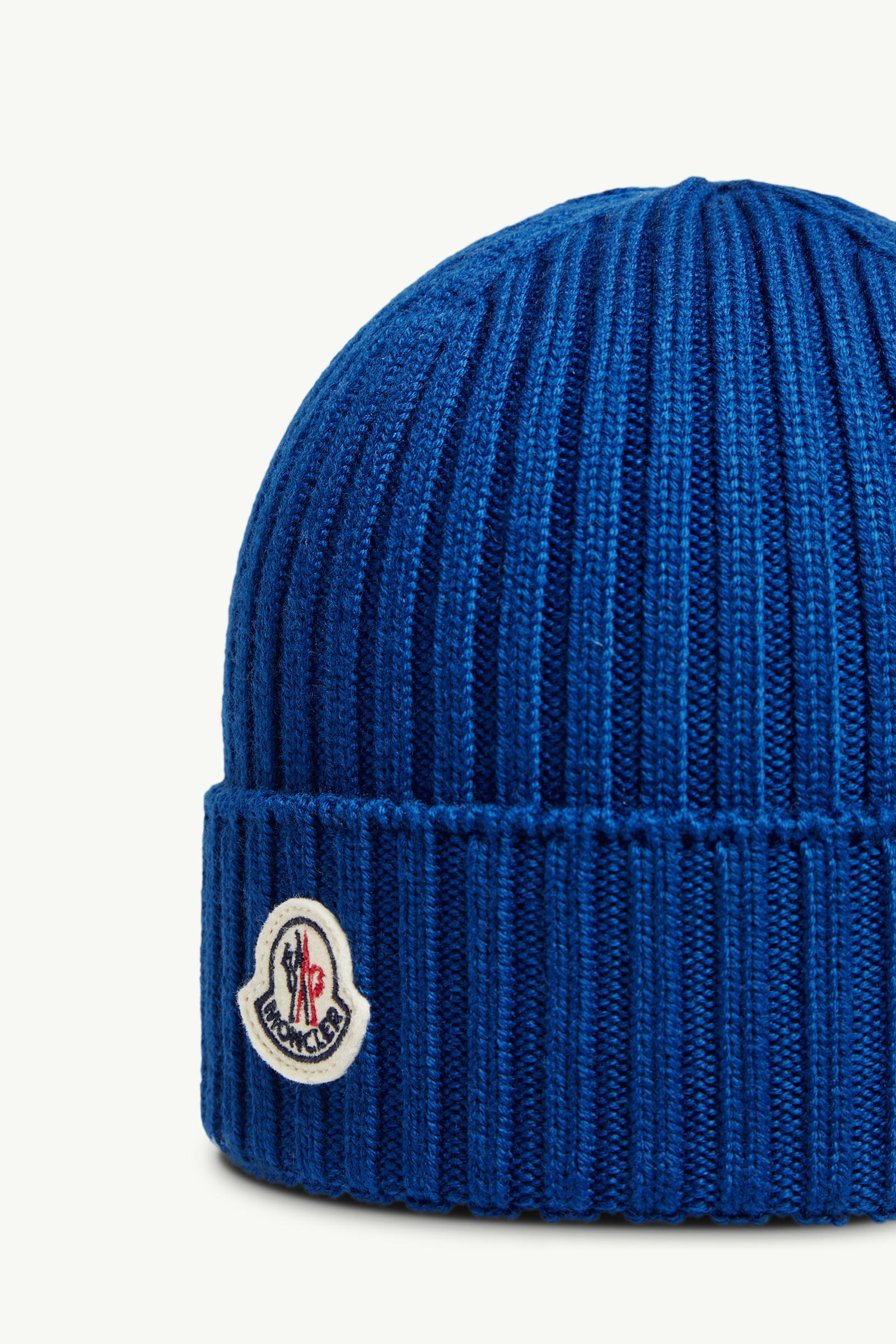 エナジーチャージMONCLER ニットマフラー 青 MONCLER Logo-Appliquéd Ribbed Cotton Beanie for Men | MR PORTER