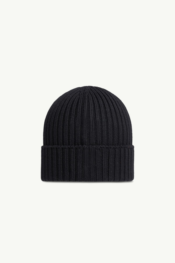 Wool Beanie Gender Neutral Black Moncler 3