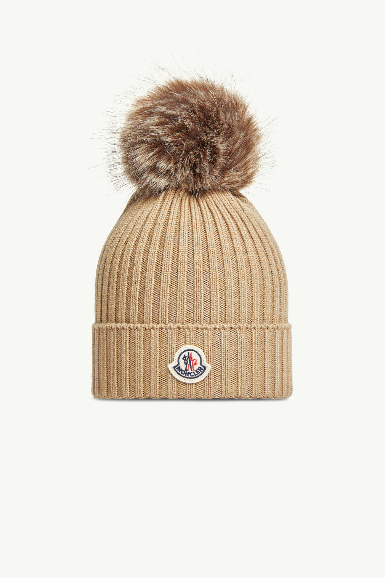 Gorro de lana con pompón Niña Beige Moncler 0
