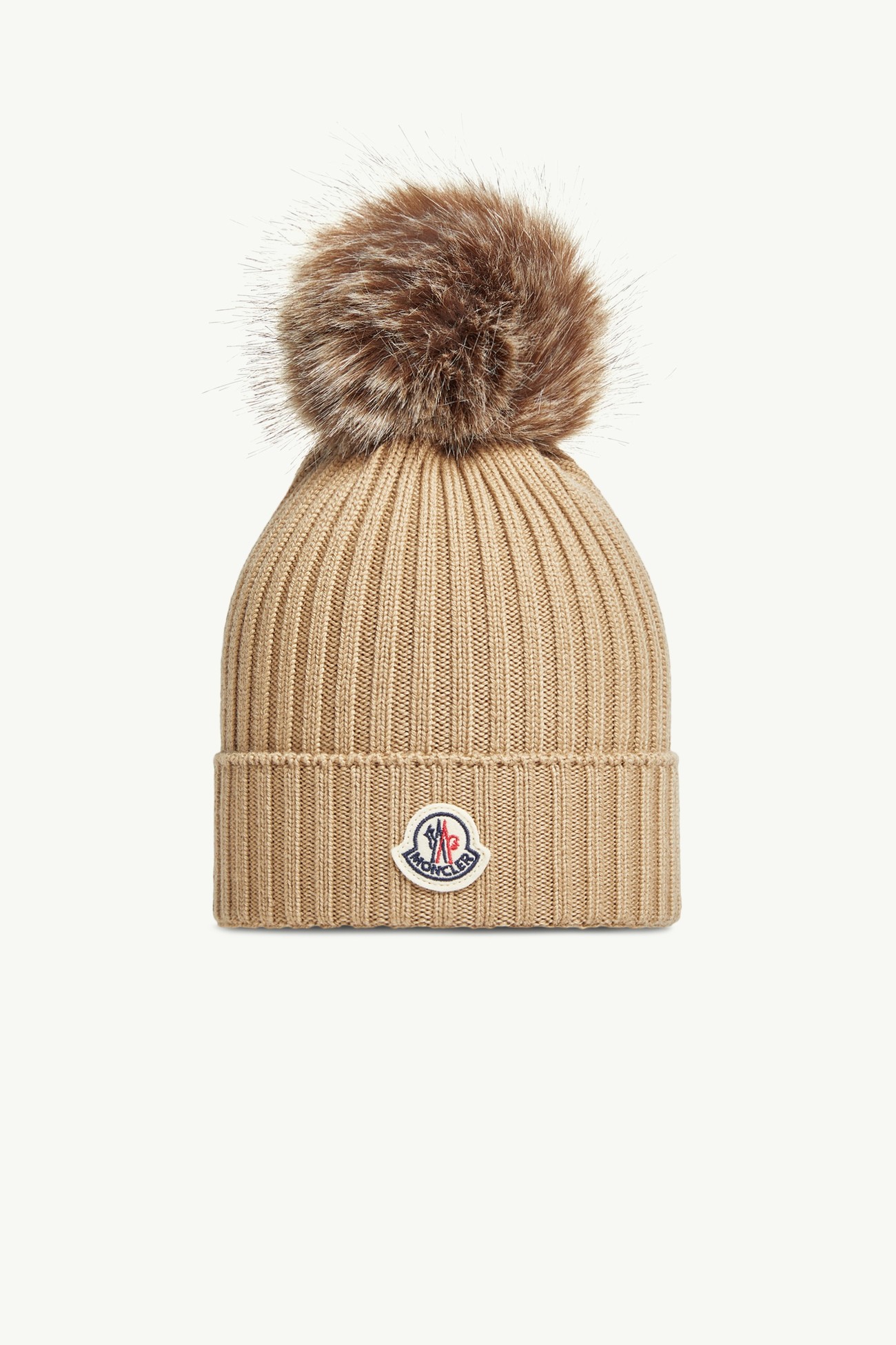 Gorro de lana con pompón Niña Beige Moncler 0