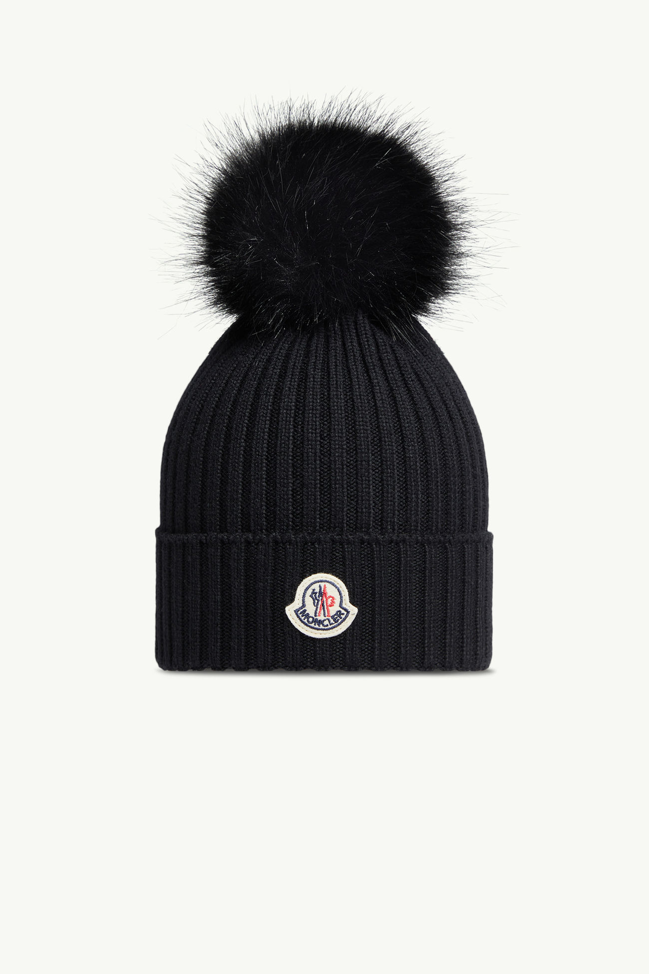 女童合成材料绒球羊毛便帽 女童 黑色 Moncler 0