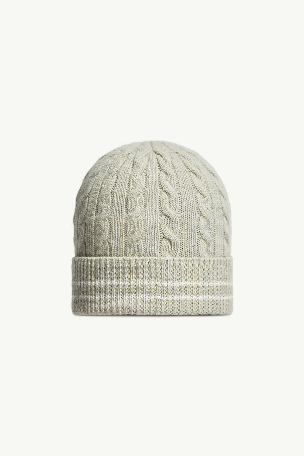 Stripe-Trimmed Wool Beanie Girl Light Green Moncler 2