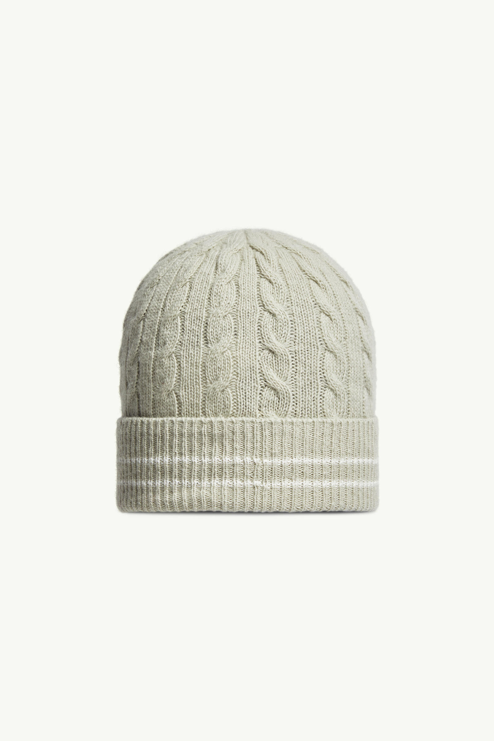 Stripe-Trimmed Wool Beanie Girl Light Green Moncler 2