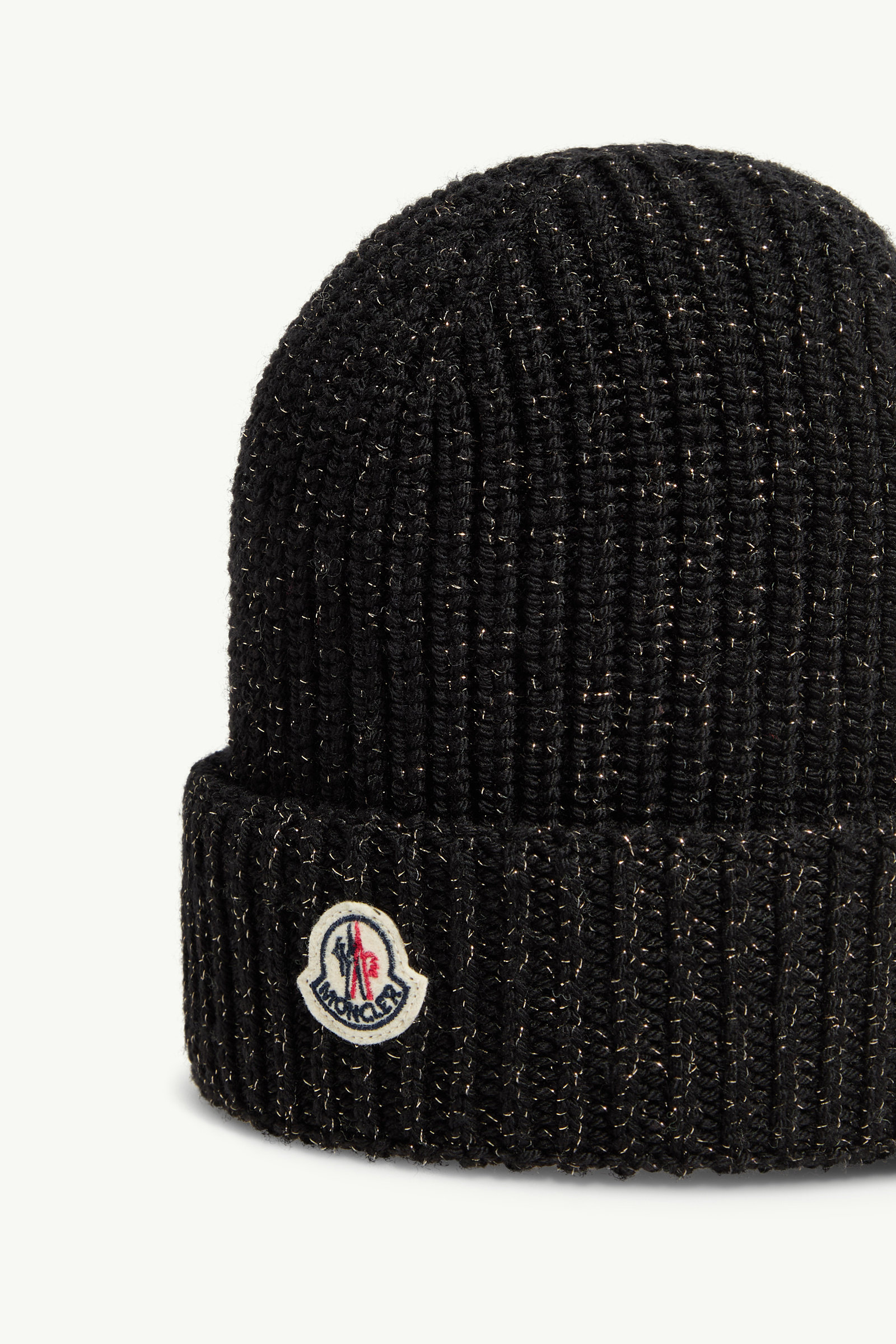 Metallic Wool Beanie Girl Black Moncler 2